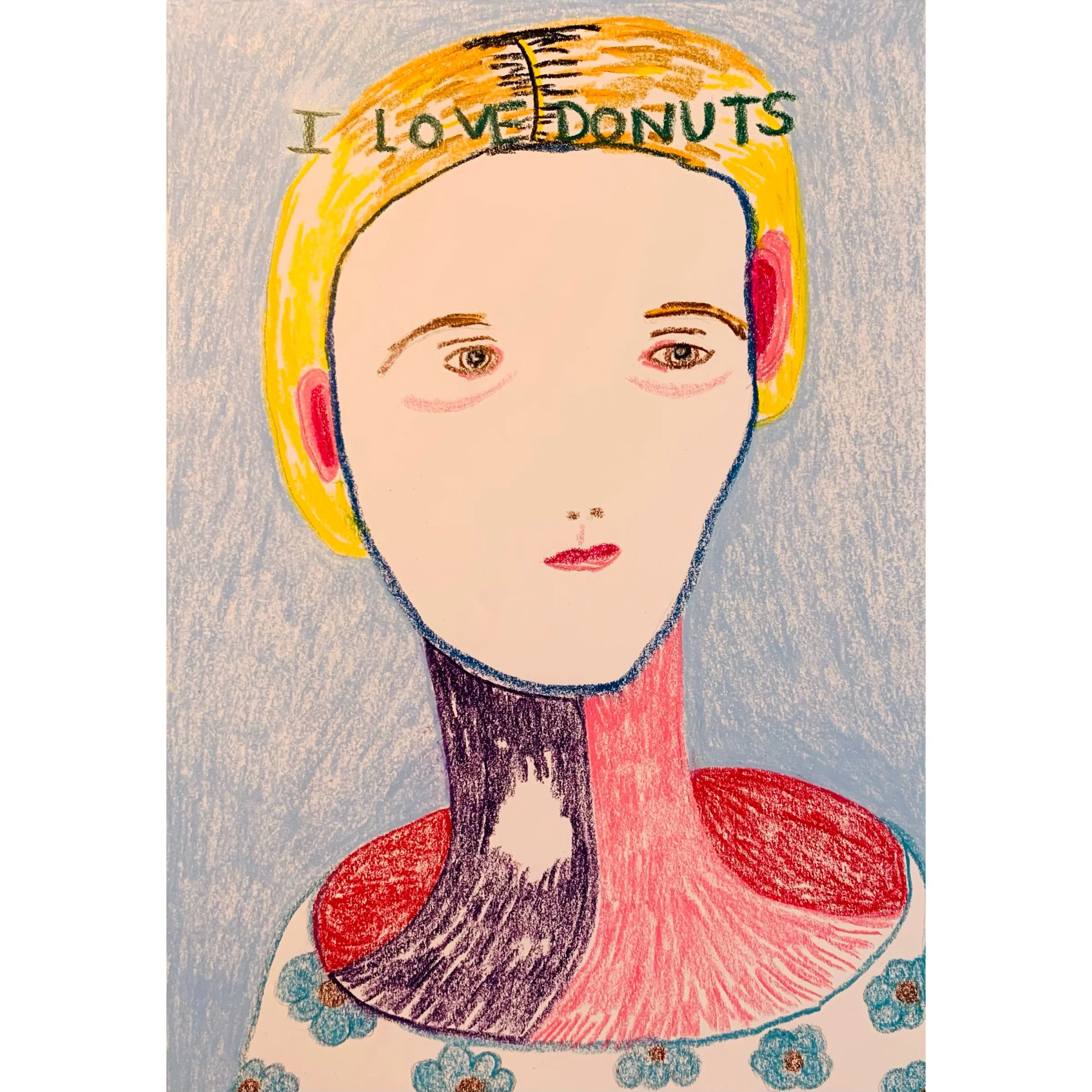  happy souls 2, carandache on paper, 42x34cm 