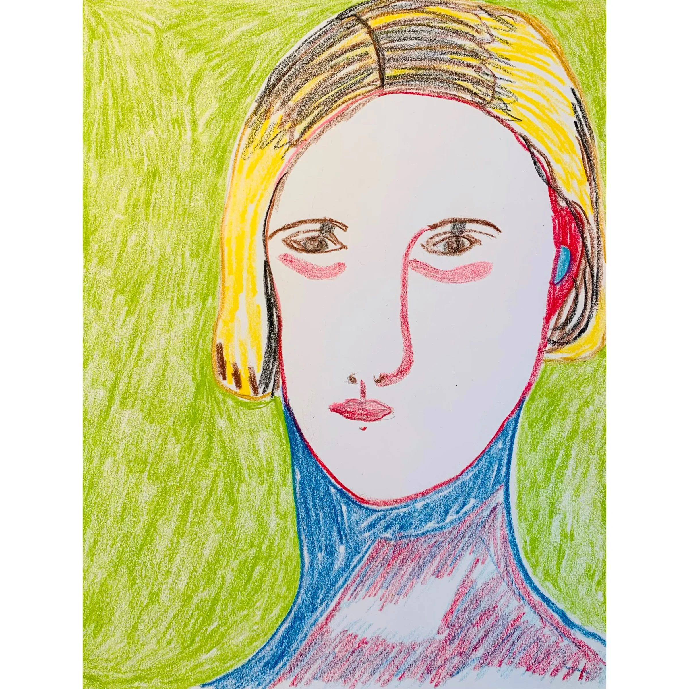  happy souls 7, carandache on paper, 42x34cm 