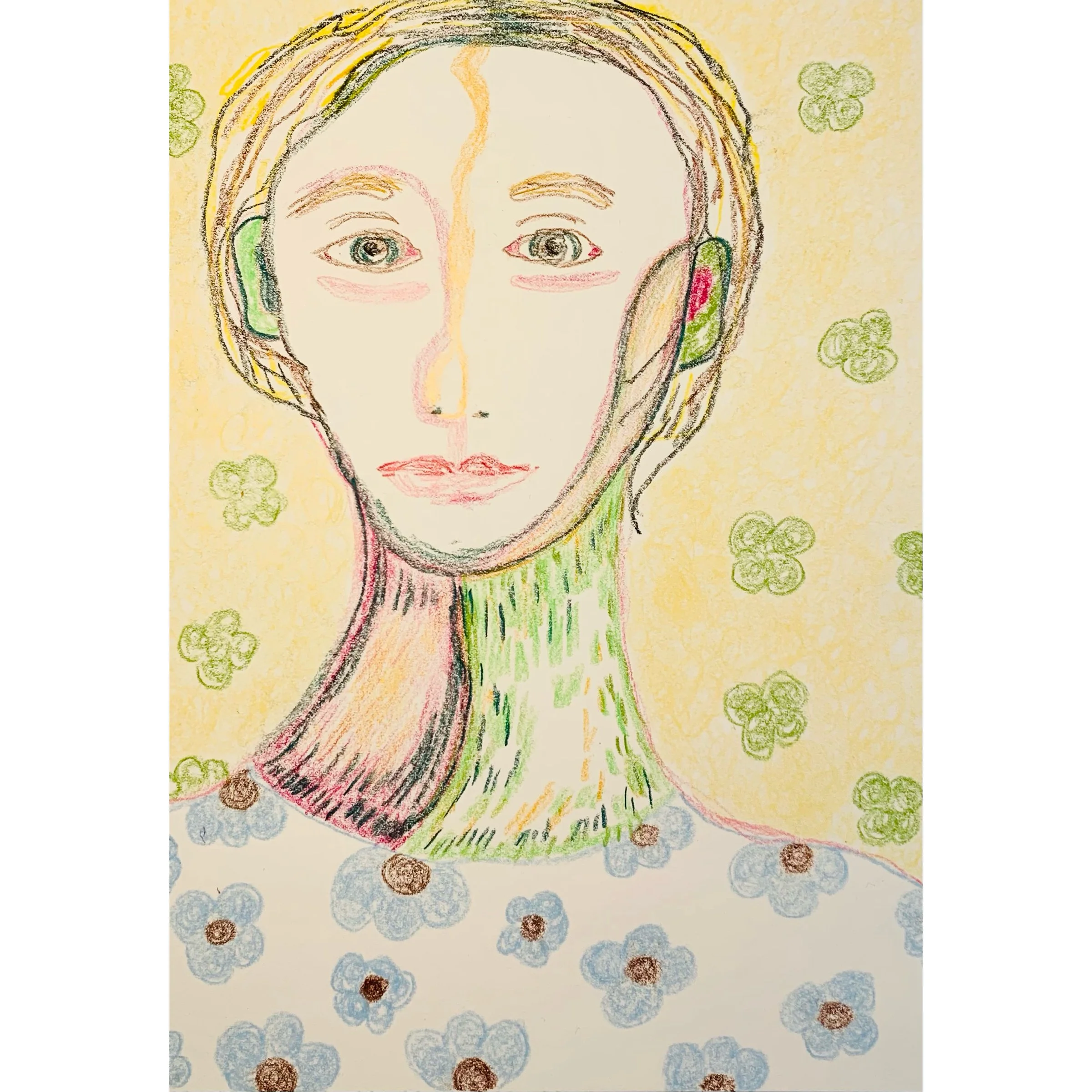  happy souls 6, carandache on paper, 42x34cm 