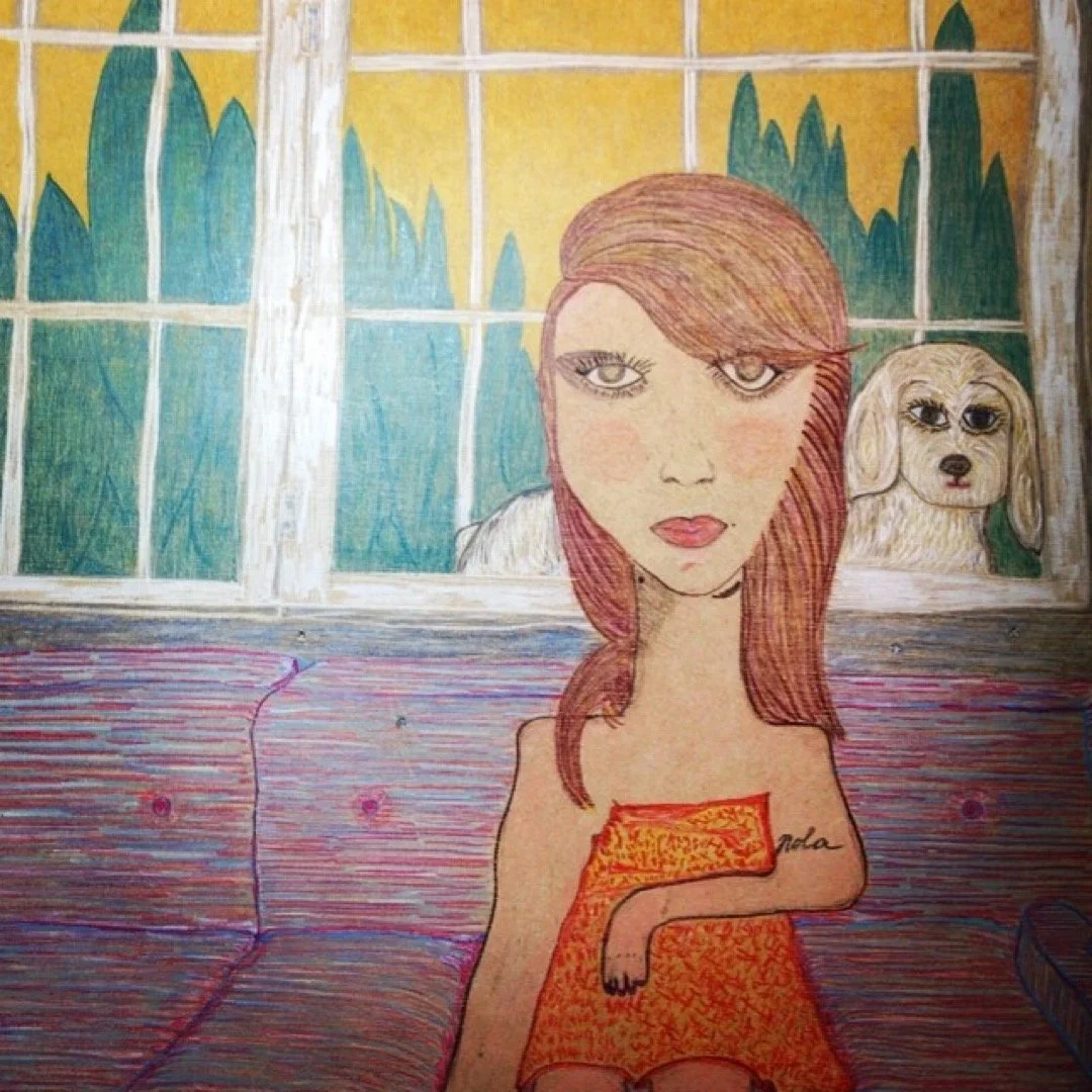  carla smith, crayon on wood, 8.5x11 in 