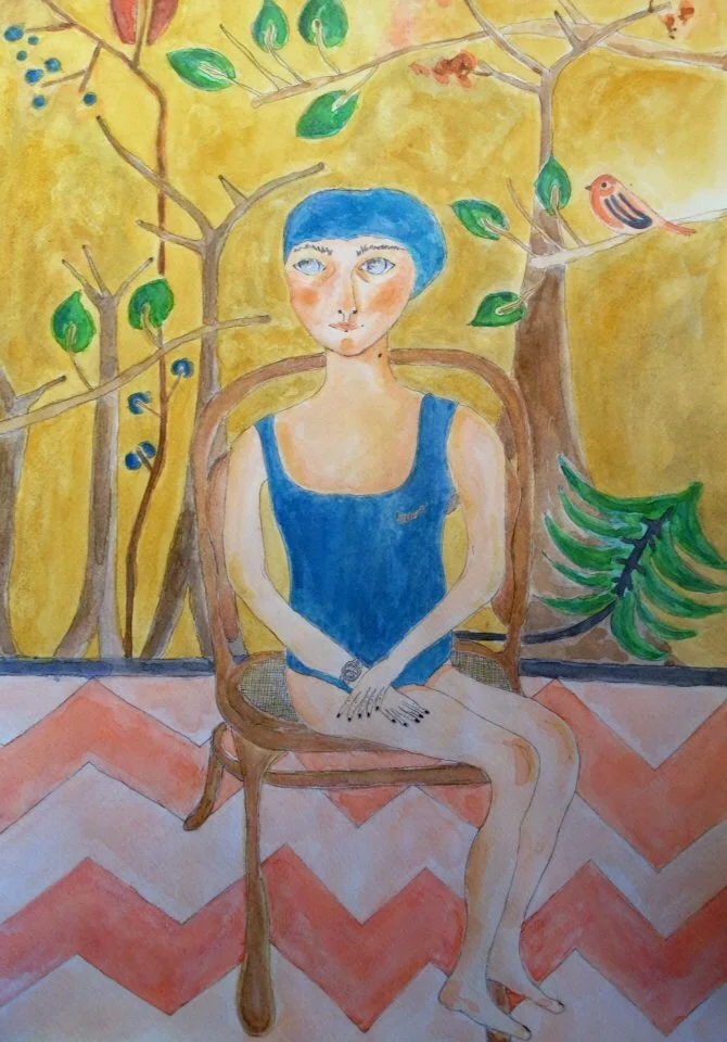  charlotte unique, guache on paper, 8.5x11 in 