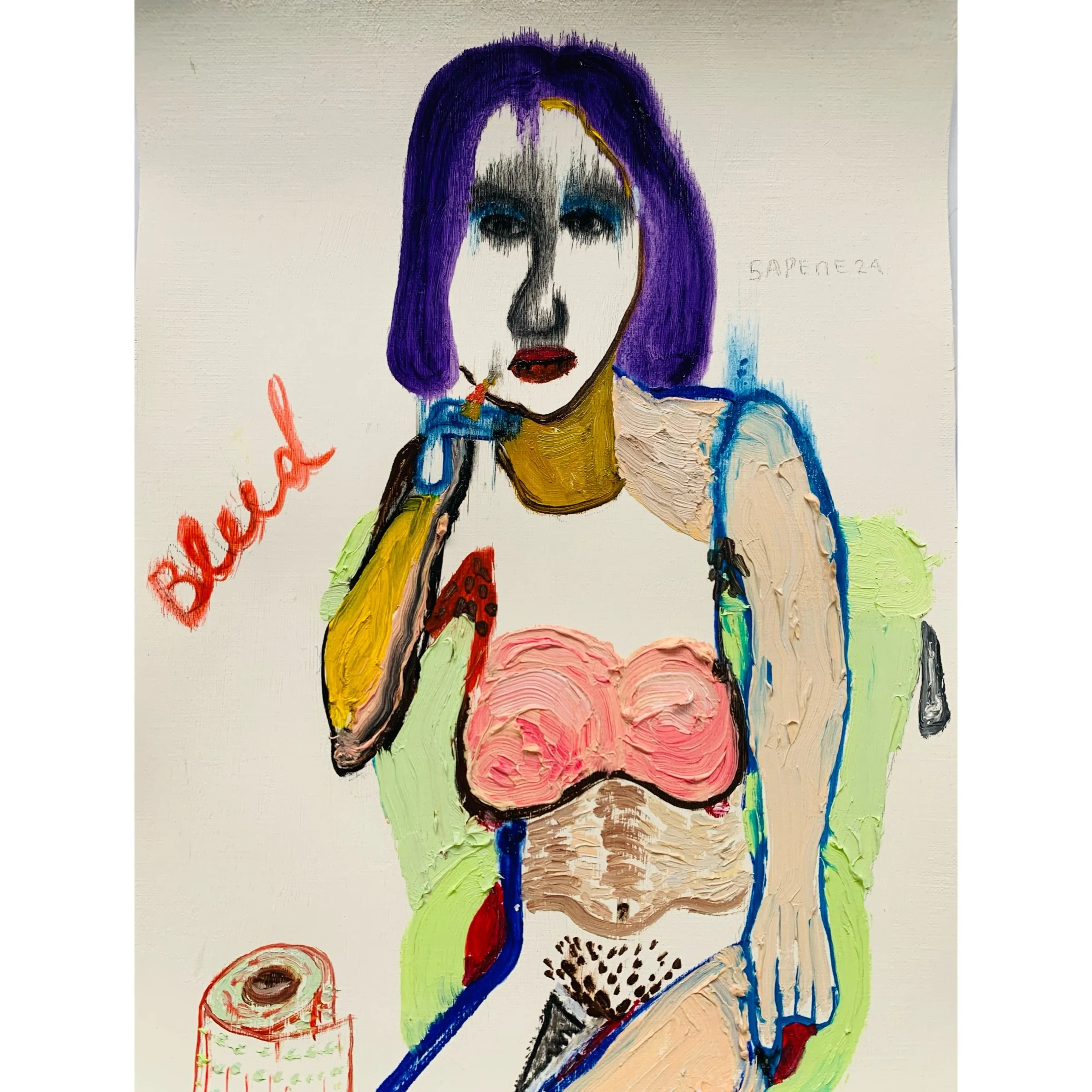  bleed, oil on paper, 9x12 in 