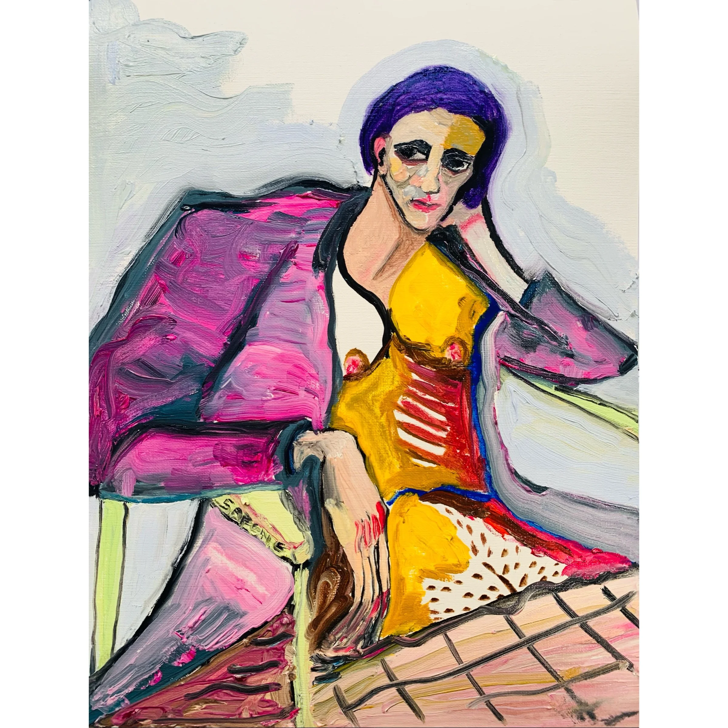  femme c.u, oil on paper, 9x12 in 