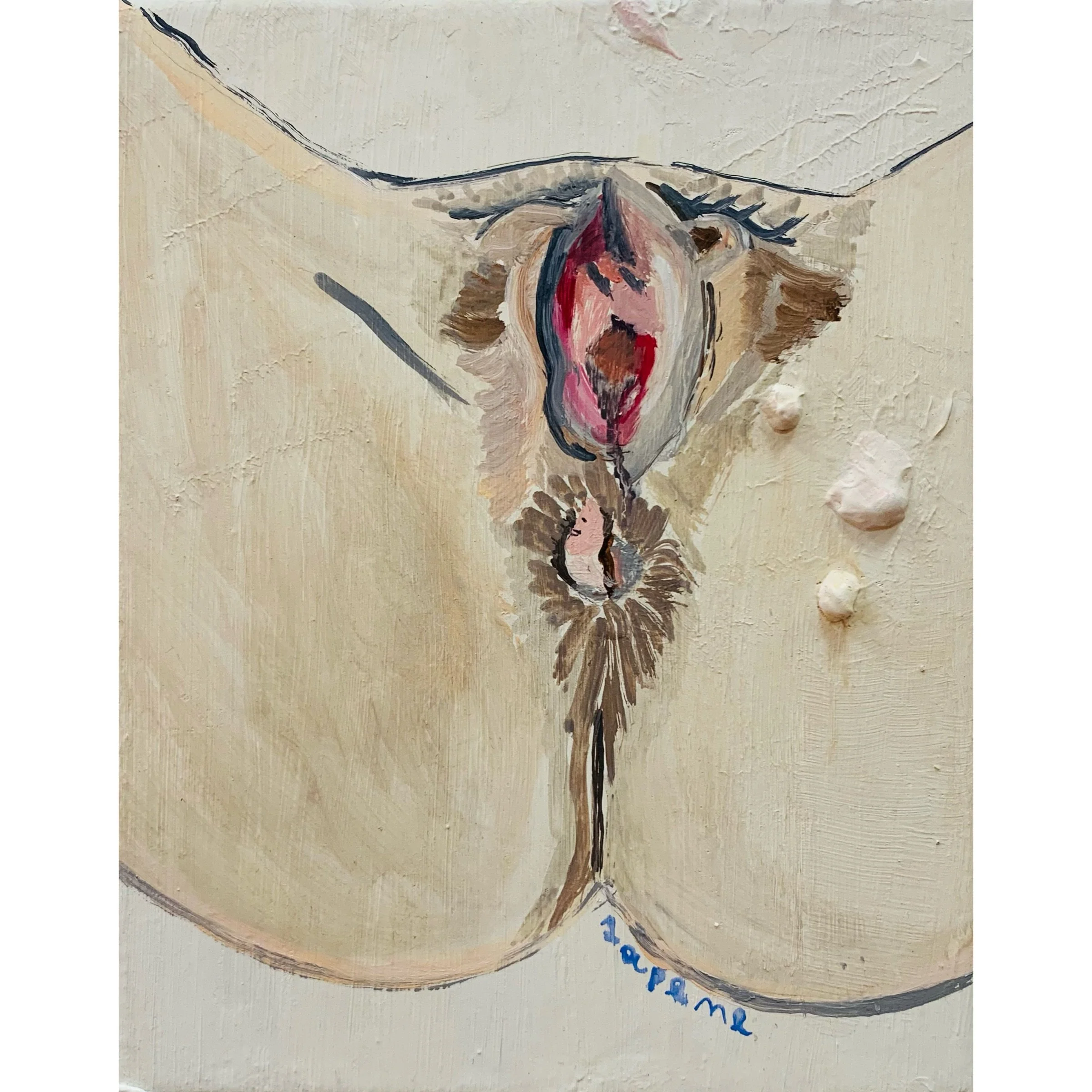  it's ok: Des-Tabú. oil on canvas. 20x25.5 cm 8x10 in  Esta pieza, que pertenece a la serie It’s OK, Des-Tabú, desafía las barreras de lo que nos enseñaron a callar. Aquí, la vulnerabilidad y la liberación se encuentran en un espacio donde lo que er