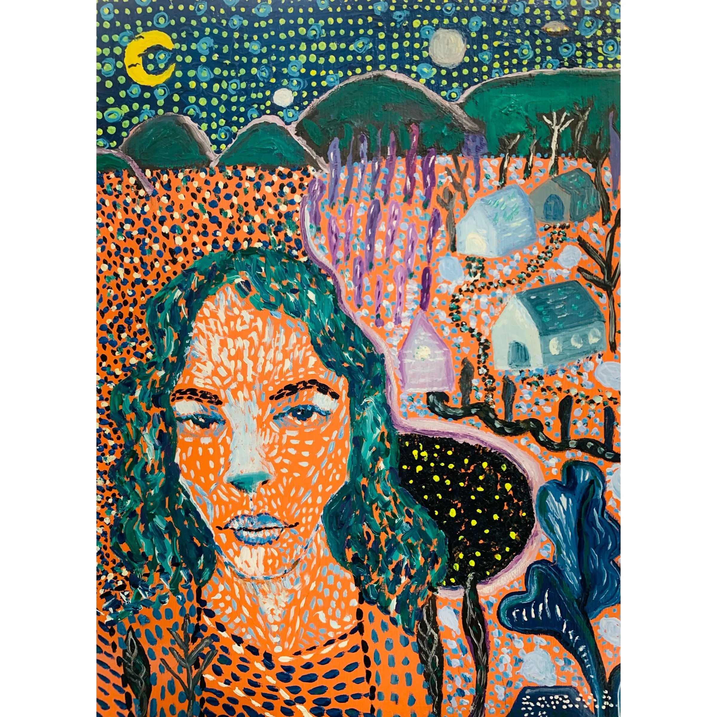  The Traveler, 2025  Oil on paper 9 x 12 in 22.9 x 30.5 cm 