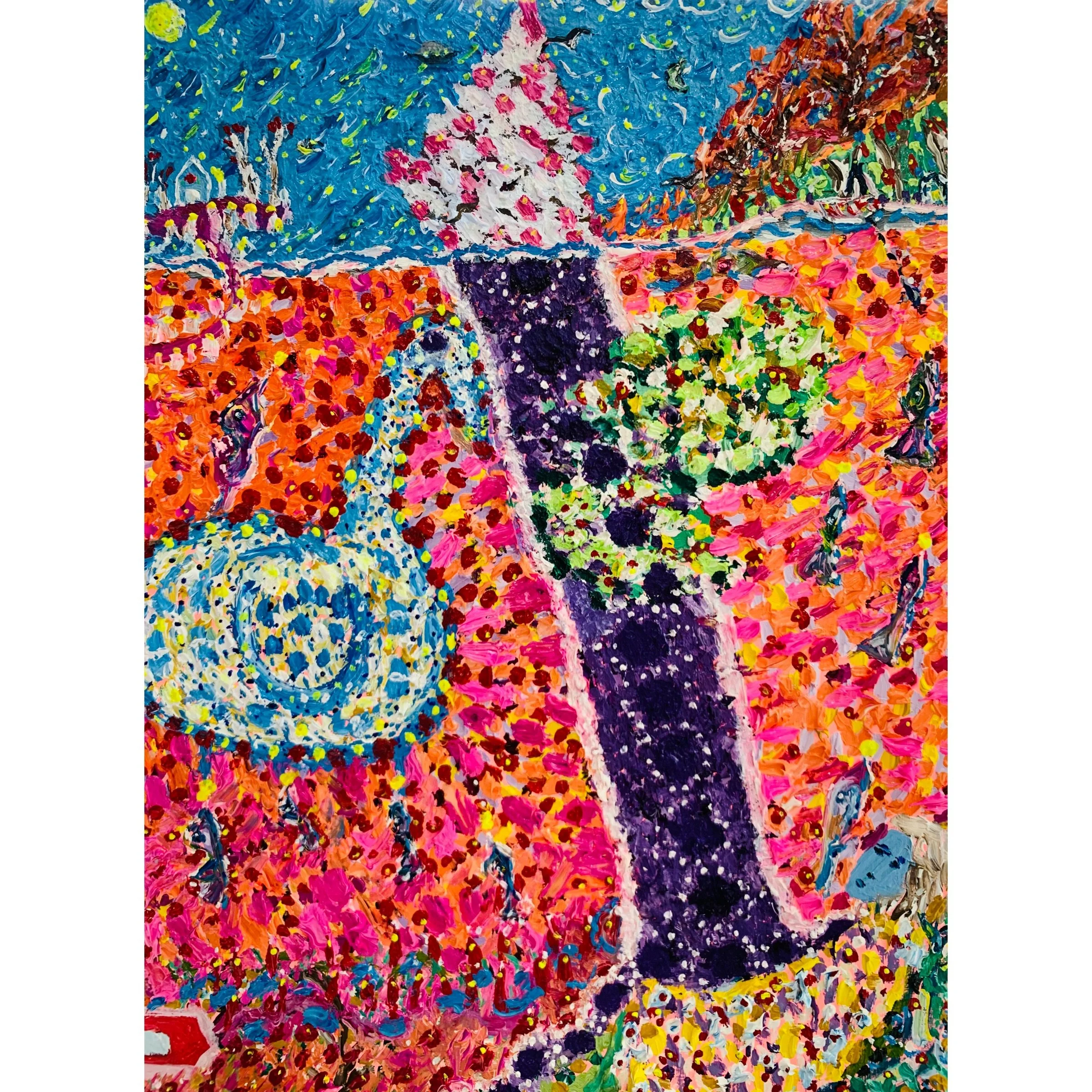  The Fire, 2025  Oil on paper 9 x 12 in 22.9 x 30.5 cm 