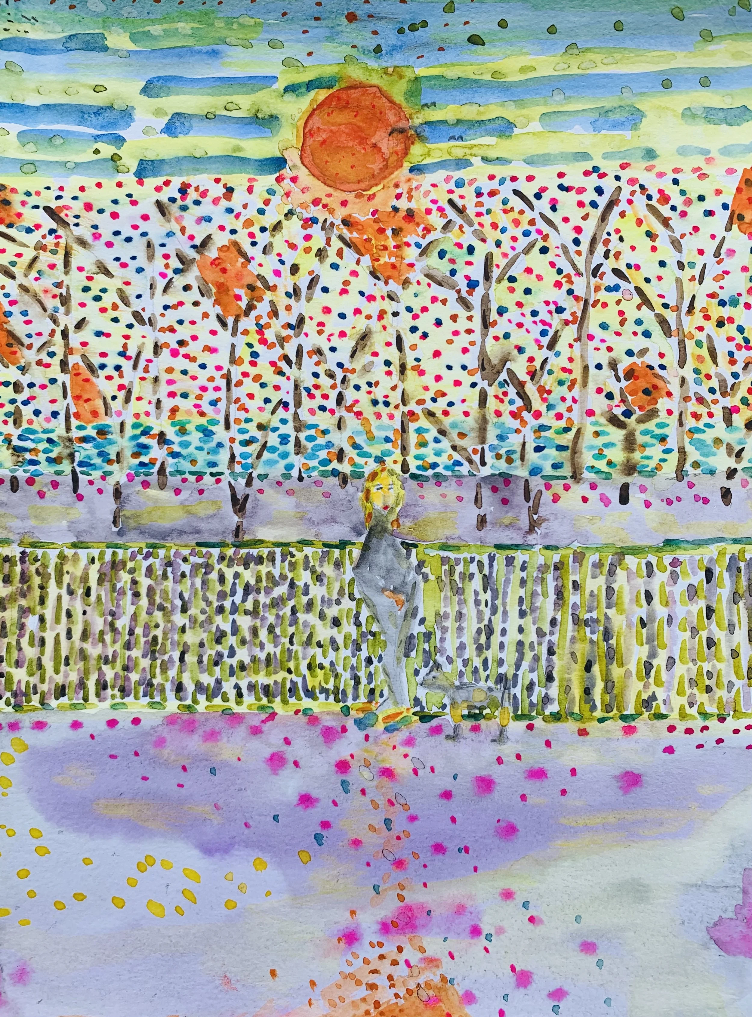 Estocolmo, beginning of spring, 2025 Water color and oil on paper 9 x 12 in 22.9 x 30.5 cm