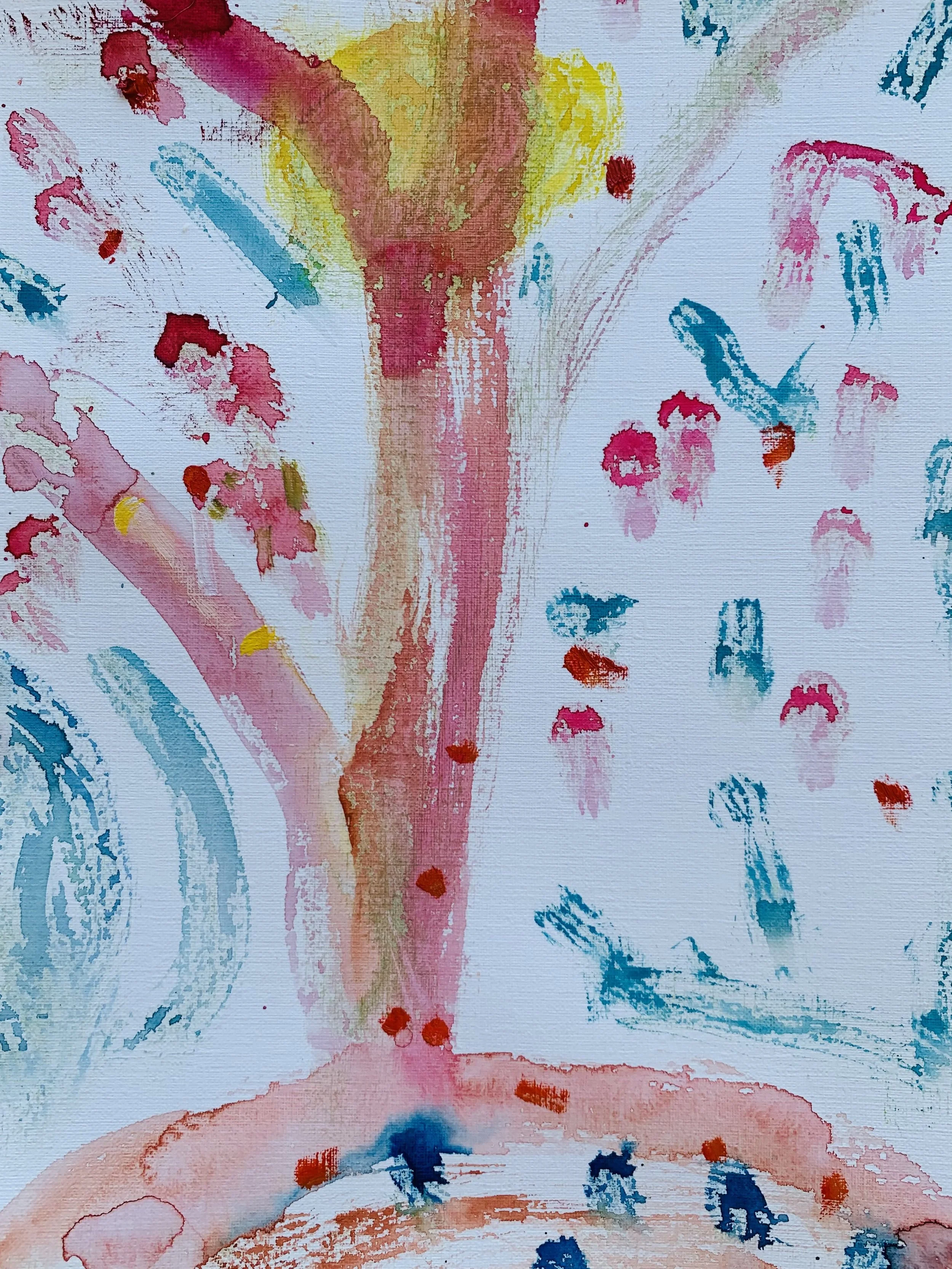 Kavanayén, árbol florido. 2025 Water color and oil on paper 9 x 12 in 22.9 x 30.5 cm