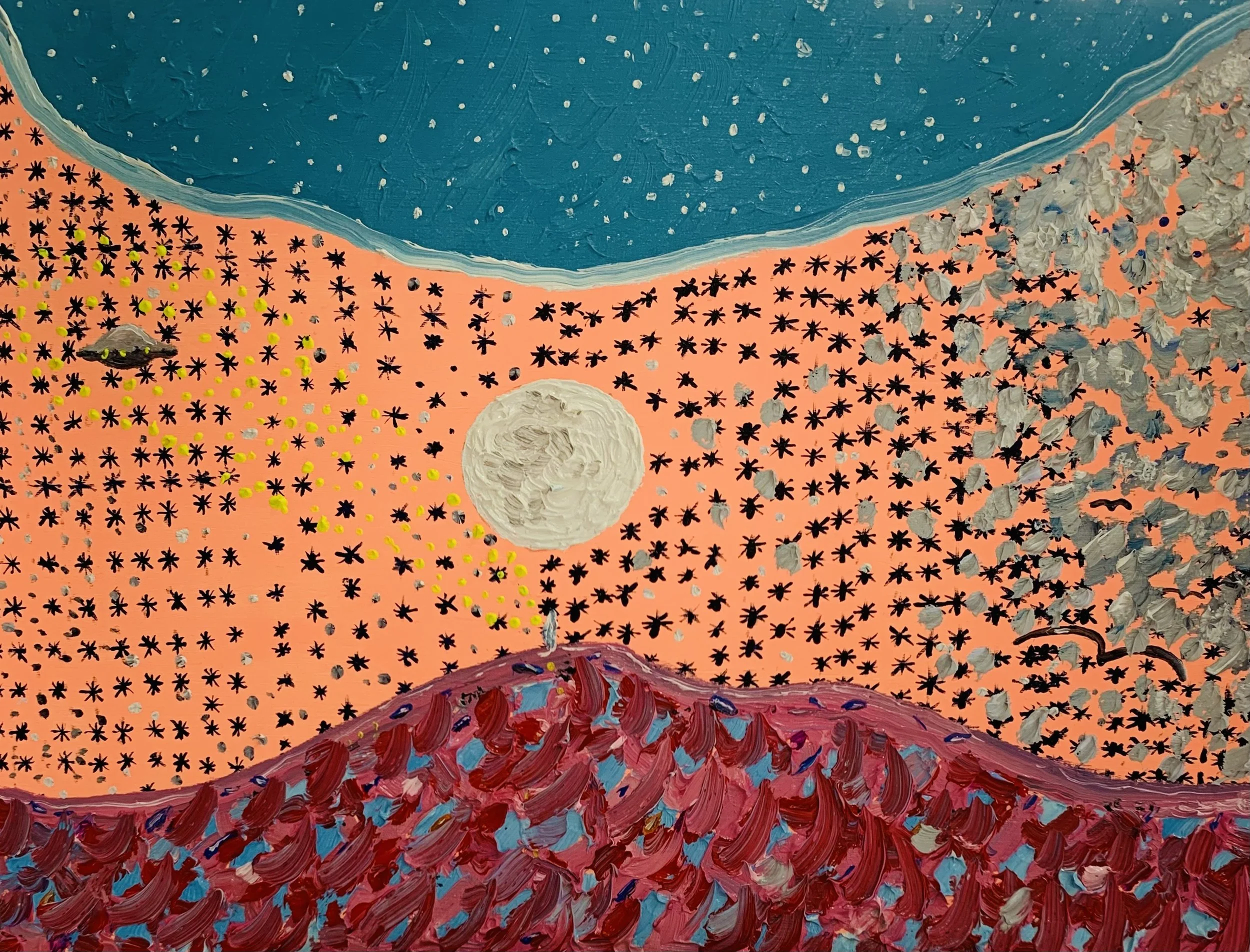  Kavanayén, we are not alone. 2025  Gouache on paper 9 x 12 in 22.9 x 30.5 cm 