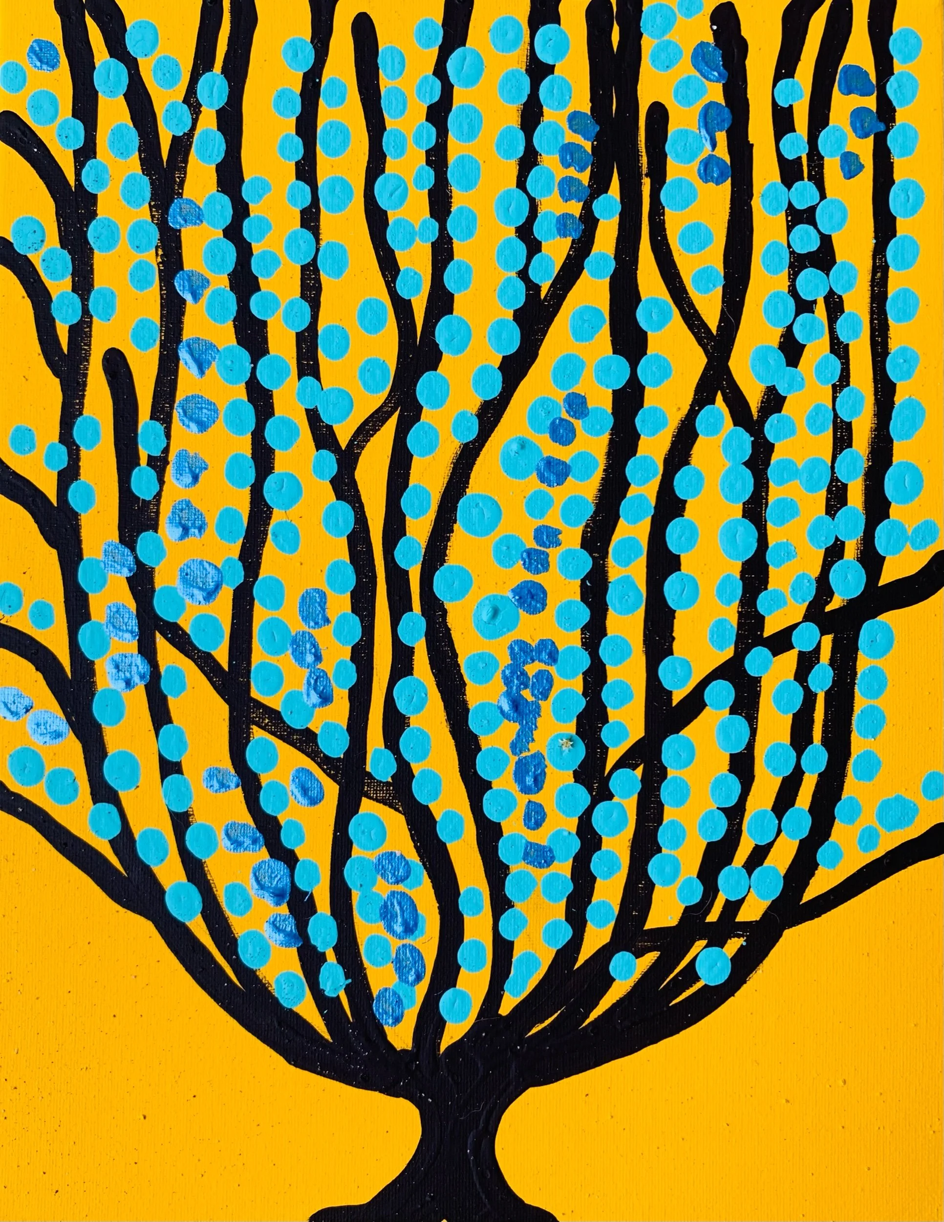 Kavanayén, florwer of love, Río Orinoco. 2025 Gouache on canvas 11 x 11 in 28 x 28 cm