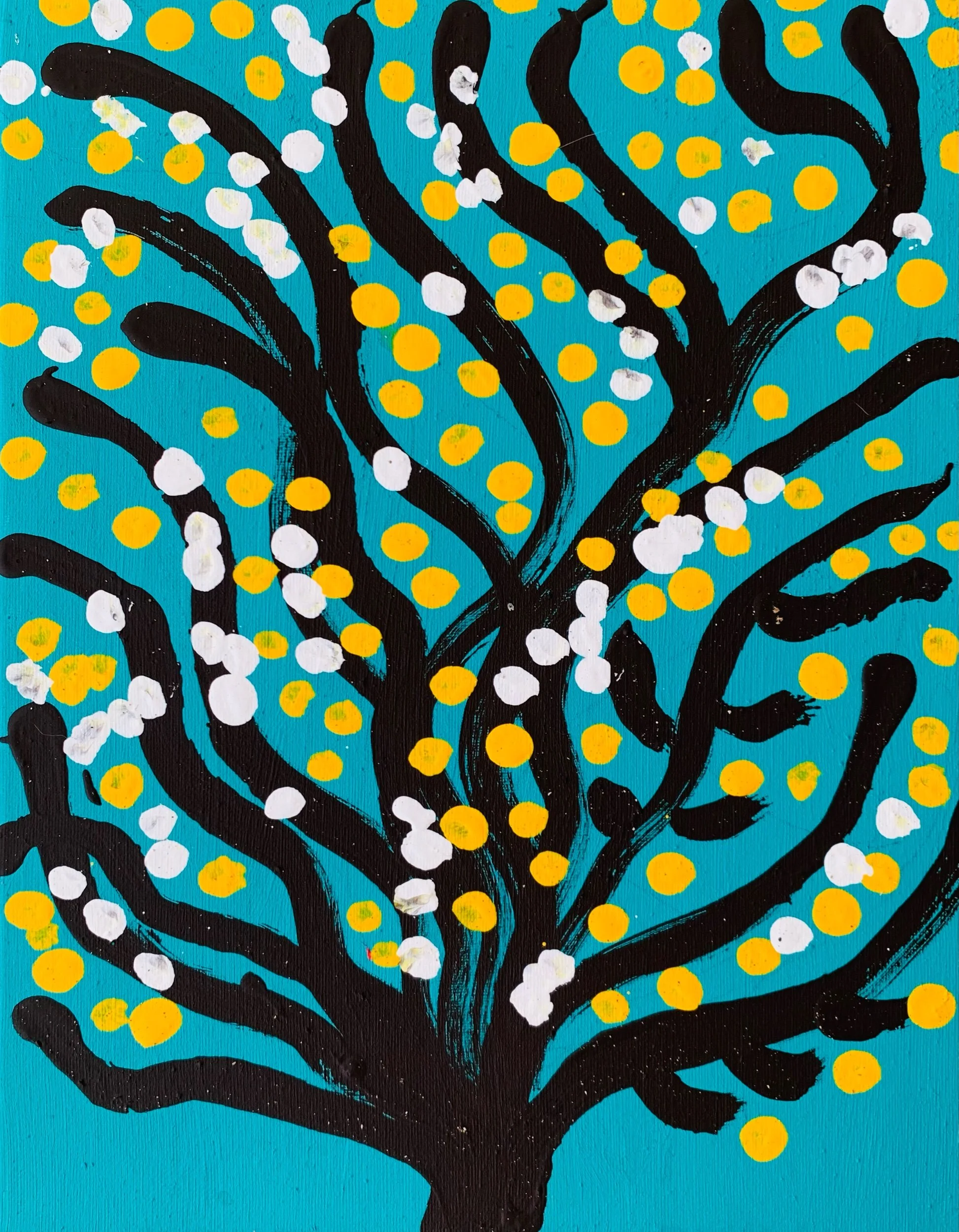 Kavanayén, healing blue flower, Río Orinoco. 2025 Gouache on canvas 11 x 11 in 28 x 28 cm