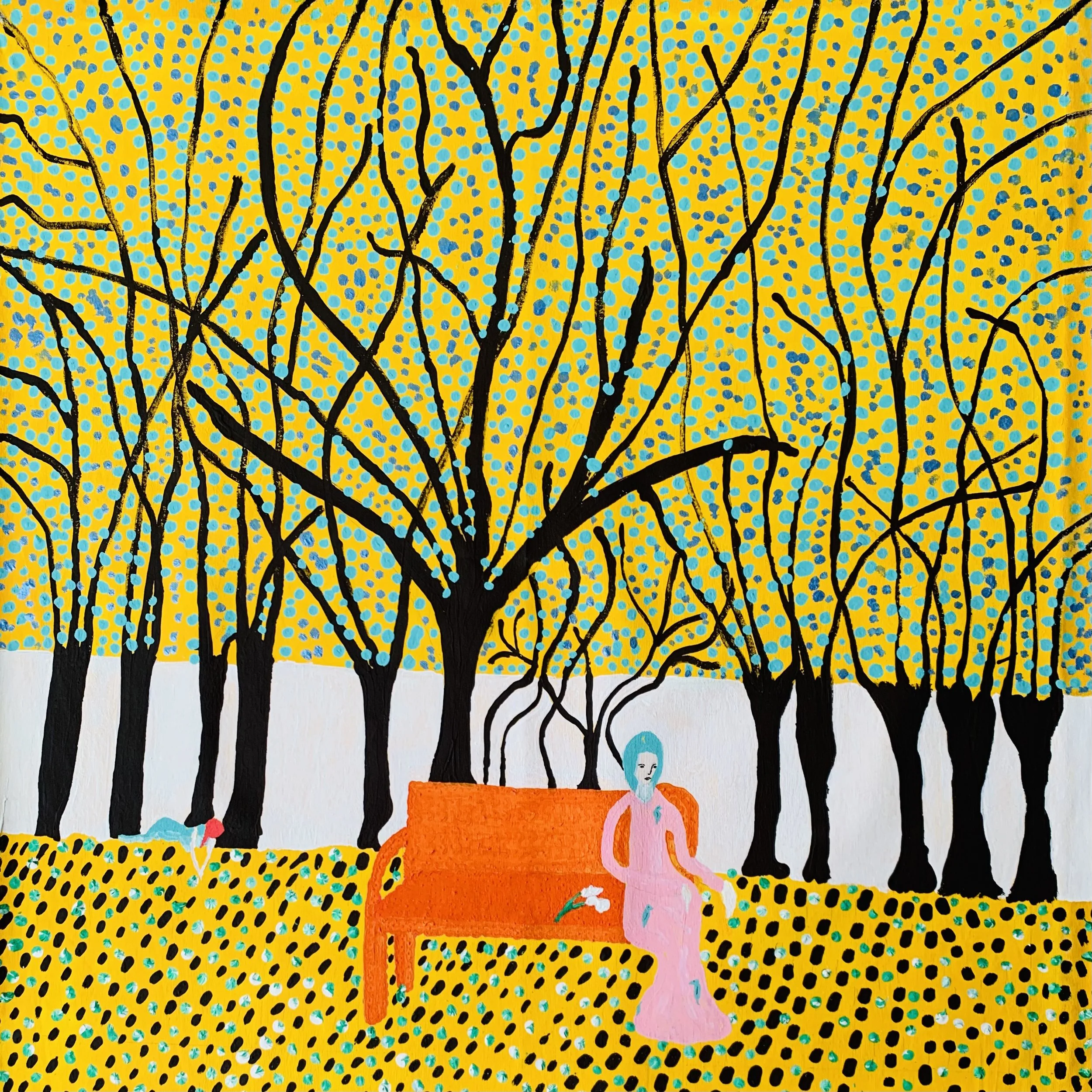 Kavanayén, awaiting, río Orinoco. 2025 Gouache on canvas 40 × 40 in 102 × 102 cm