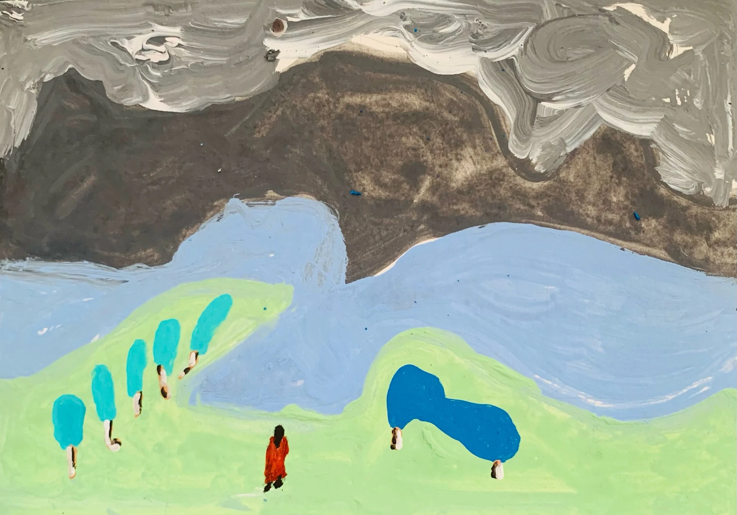  Kavanayén 01. Alone. Río Orinoco. 2025   Gouache on paper 5.8 × 8.2 in 14.8 × 21 cm 