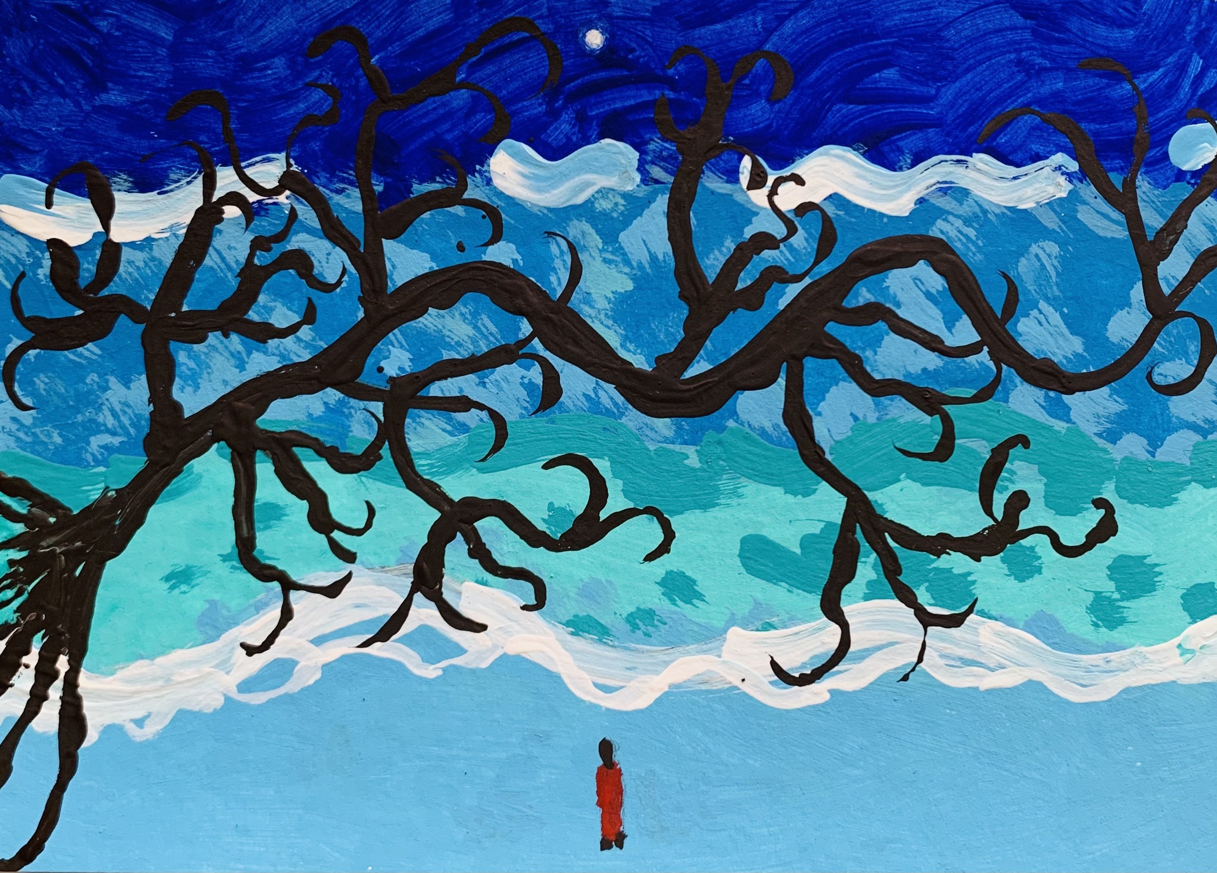  Kavanayén 05. Confused. Rio Orinoco. 2025  Gouache on paper 5.8 × 8.2 in 14.8 × 21 cm 