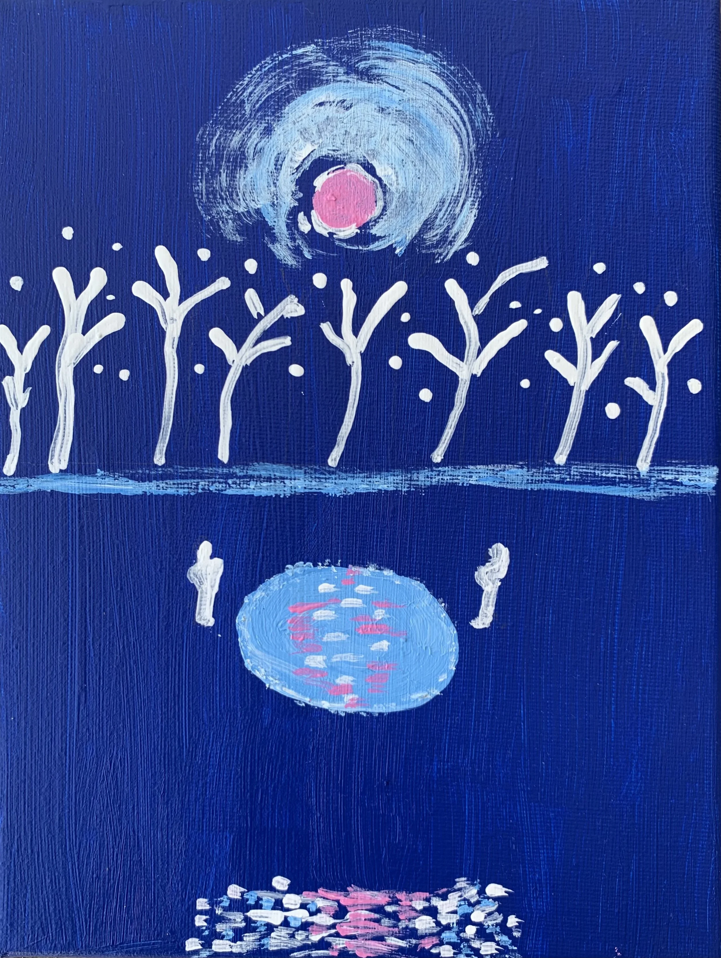  Kavanayén 05. Together. Río Orinoco. 2025  Gouache on canvas 10 × 8 in 25 × 20 cm 