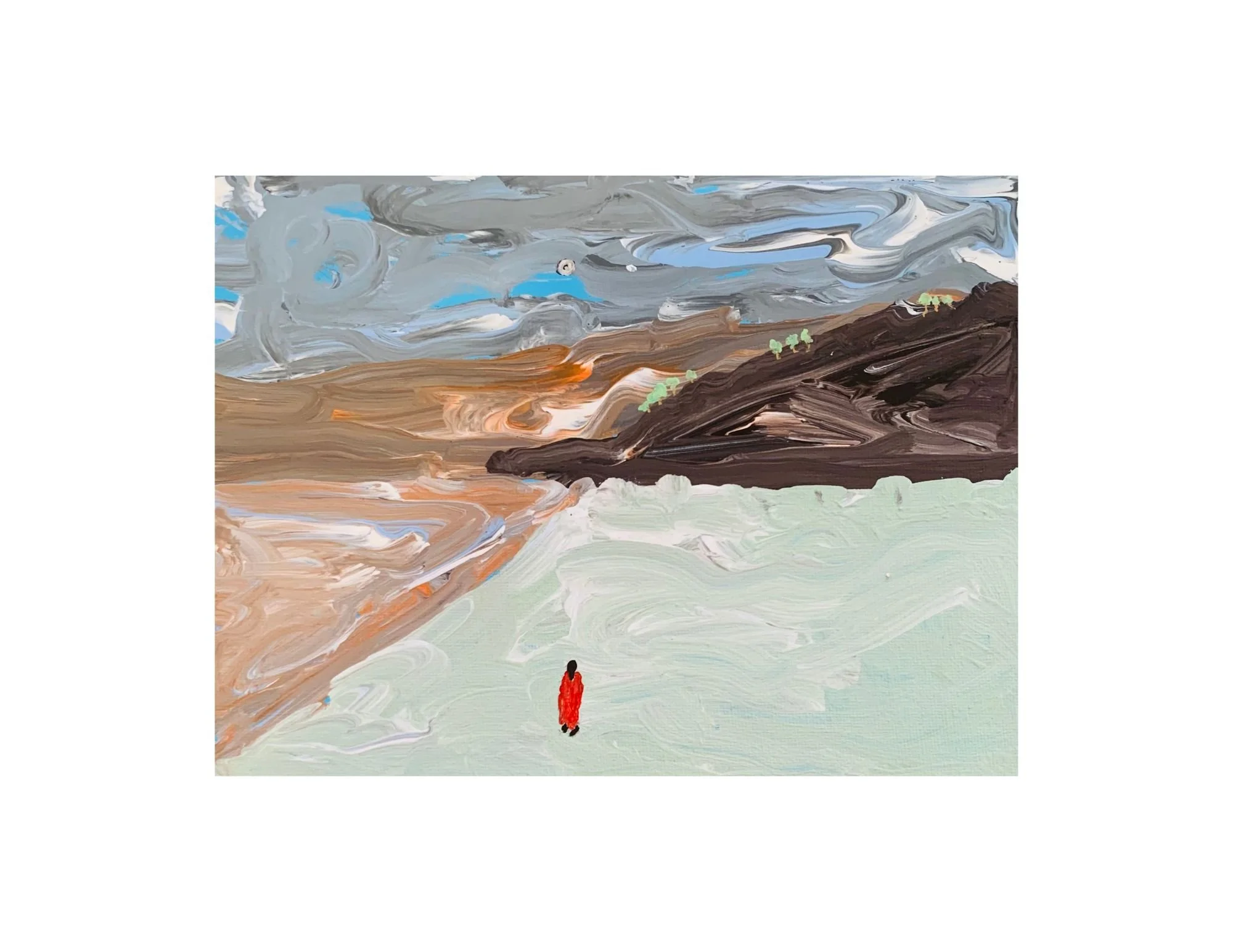  Kavanayén 01. Solely, Río Orinoco. 2025  Gouache on canvas 9.5 × 7.1 in 24 × 18 cm 