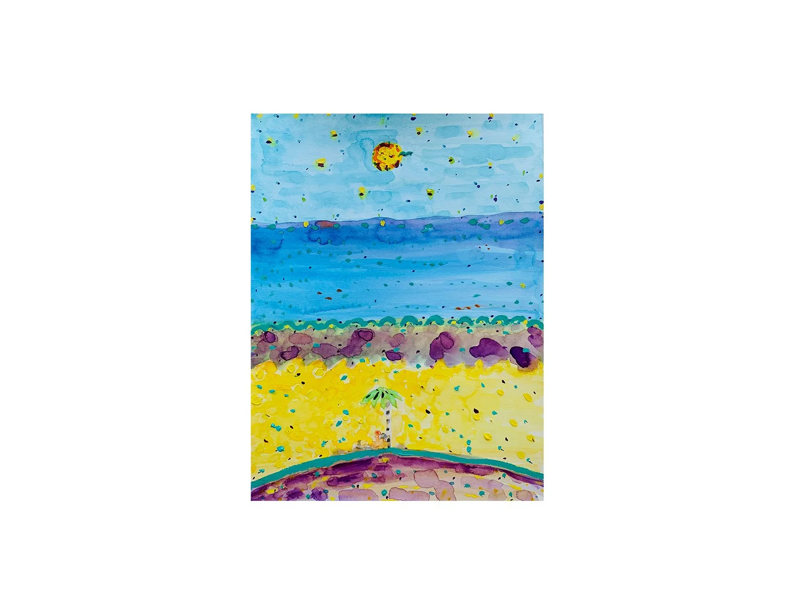  Kavanayén, Cayo Borracho con cocada, 2025  Water color and oil on paper 9 x 12 in 22.9 x 30.5 cm 