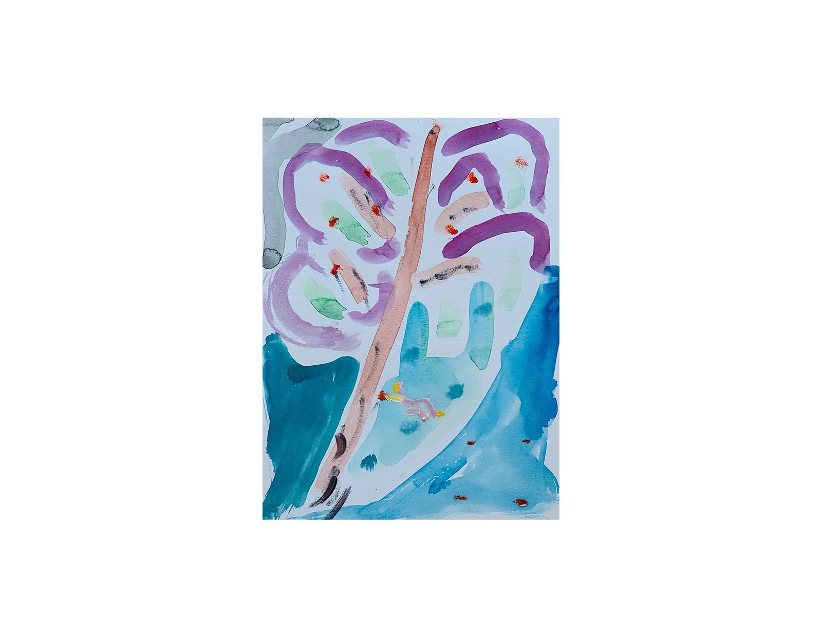  Kavanayén, escondida bajo el gran árbol. 2025  Watercolor and oil on paper 9 x 12 in 22.9 x 30.5 cm 