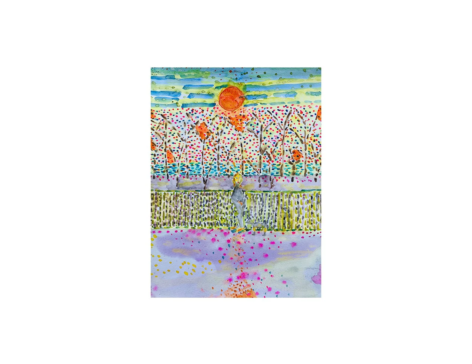  Estocolmo, beginning of spring, 2025  Watercolor and oil on paper 9 x 12 in 22.9 x 30.5 cm 