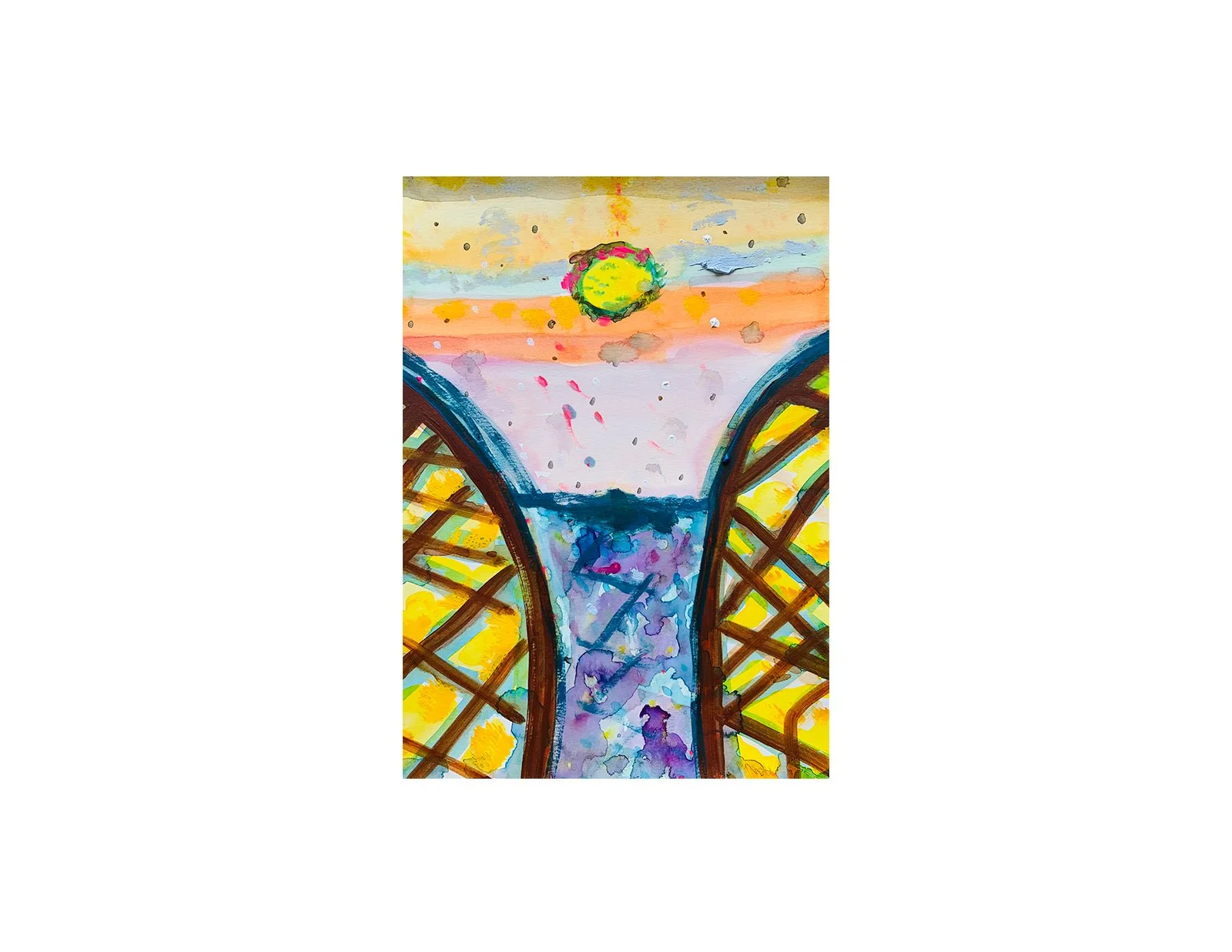  Kavanayén, en la cueva, 2025  Watercolor and oil on paper 9 x 12 in 22.9 x 30.5 cm 