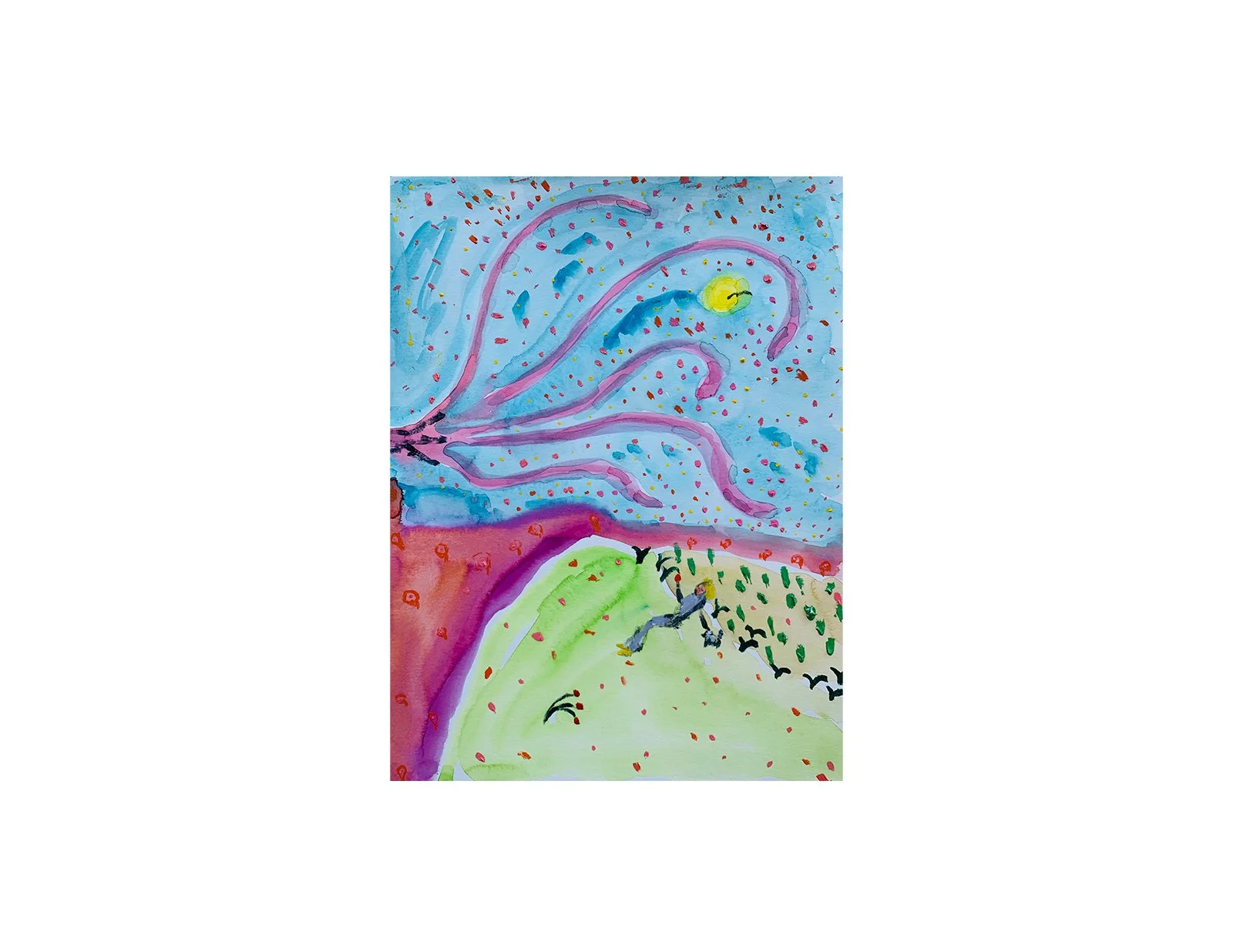  Kavanayén, Araguaney caído. 2025  Watercolor and oil on paper 9 x 12 in 22.9 x 30.5 cm 