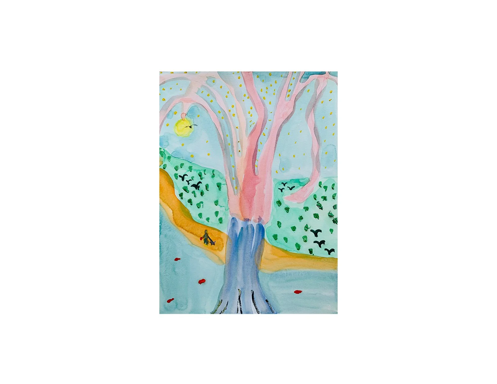  Kavanayén, el árbol de caucho. 2025  Water color and oil on paper 9 x 12 in 22.9 x 30.5 cm 