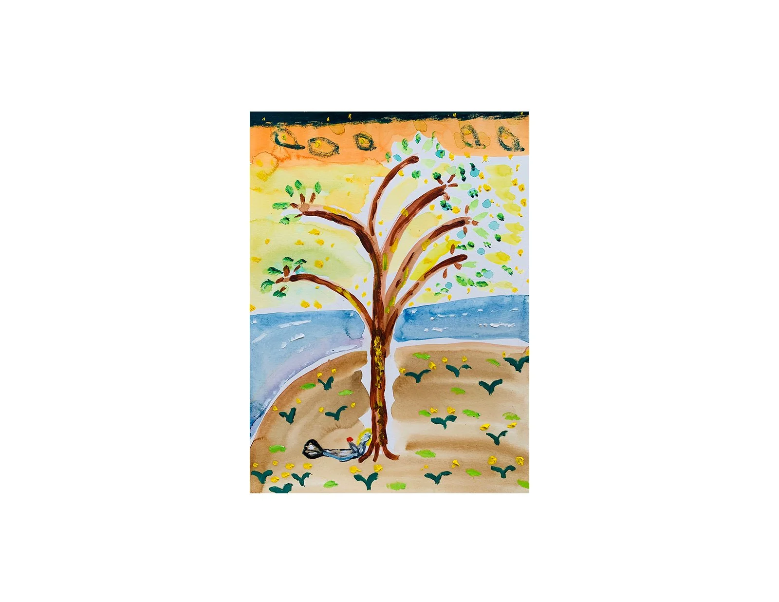  Kavanayén, el árbol. 2025  Watercolor and oil on paper 9 x 12 in 22.9 x 30.5 cm 