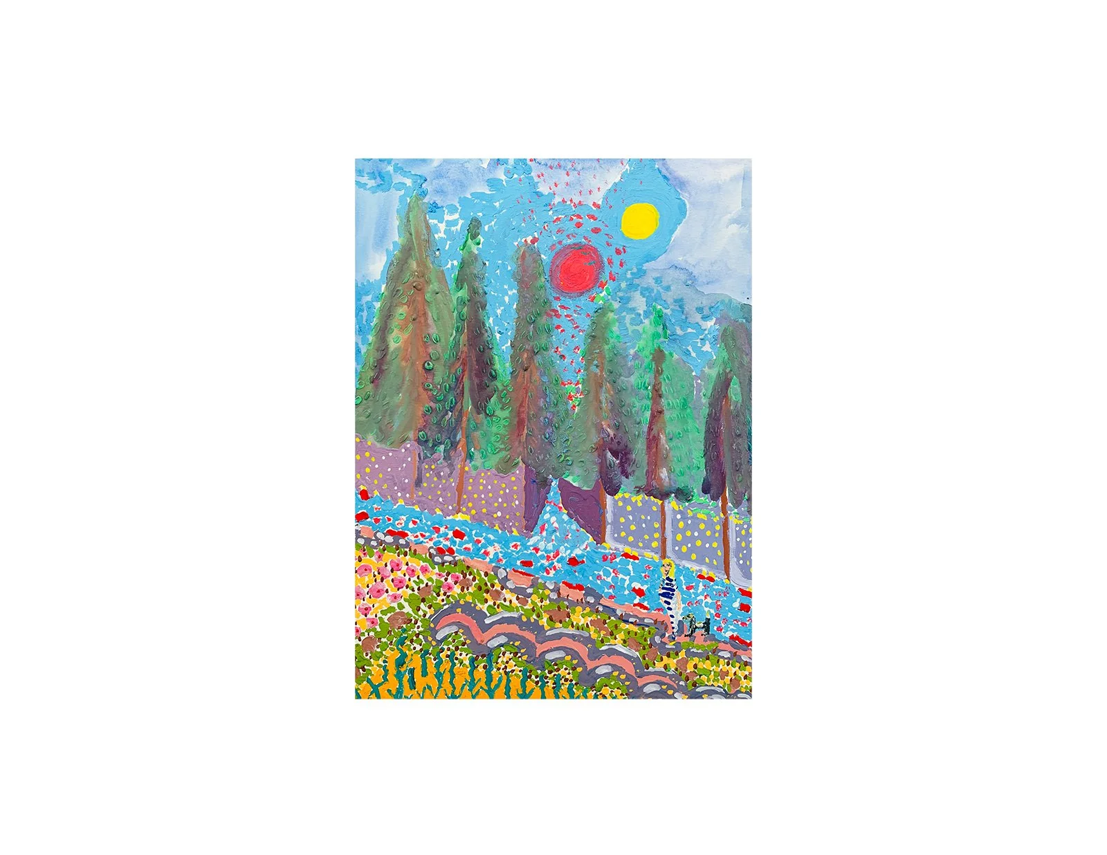  Kavanayén, the sun and &nbsp;the moon. 2025  Gouache on paper 9 x 12 in 22.9 x 30.5 cm 