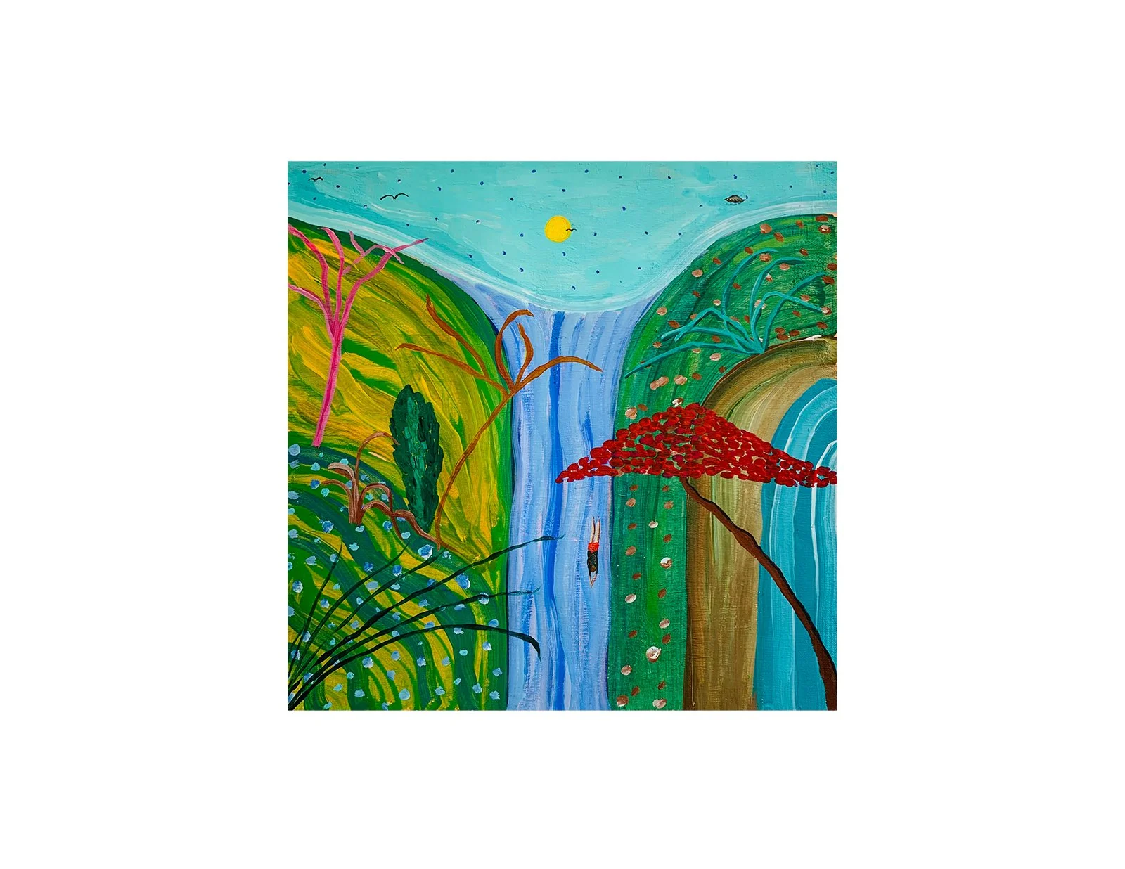  Kavanayén 04. Let go 02. Orinoco River. 2025  Gouache on canvas 11 x 11 in 28 x 28 cm 