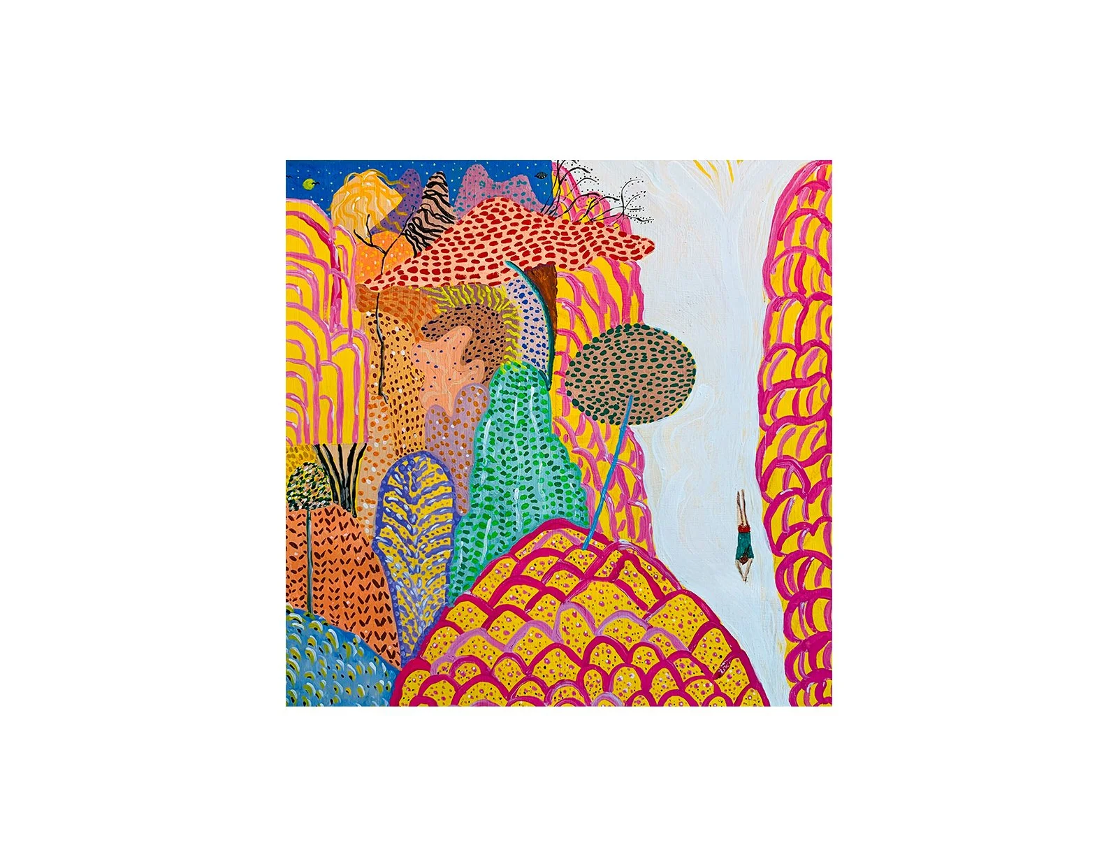  Kavanayén 04. Letting go. Río Orinoco. 2025  Gouache on canvas 11 x 11 in 28 x 28 cm 