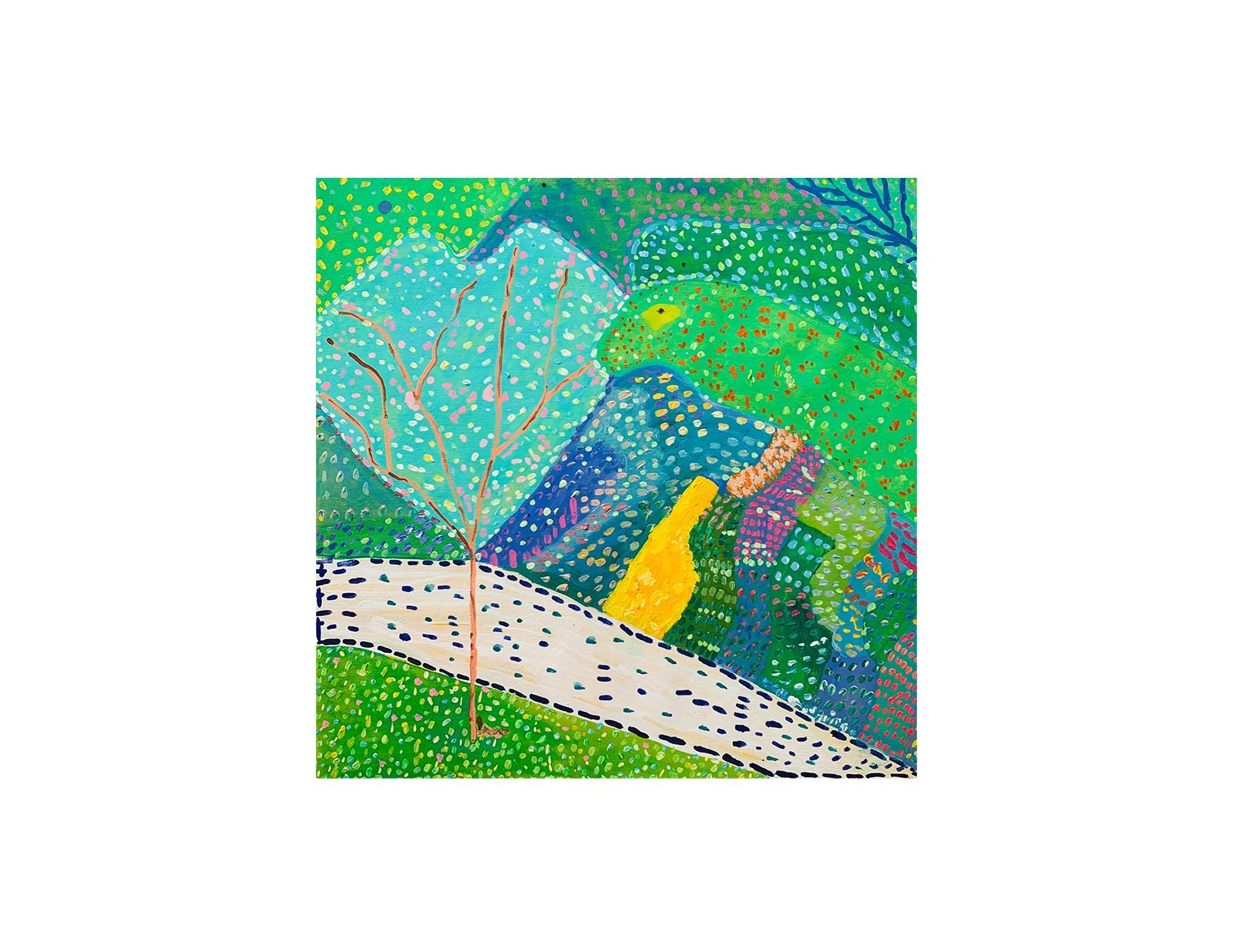  Kavanayén 04. Leyendo. Orinoco river. 2025  Gouache on canvas 20 × 20 in 51 × 51 cm 