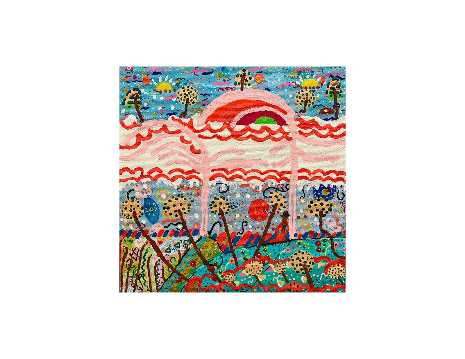  Kavanayén 04. Observatorio astral. Río Orinoco. 2025  Gouache on canvas 8.5 × 8.5 in 21 × 21 cm 