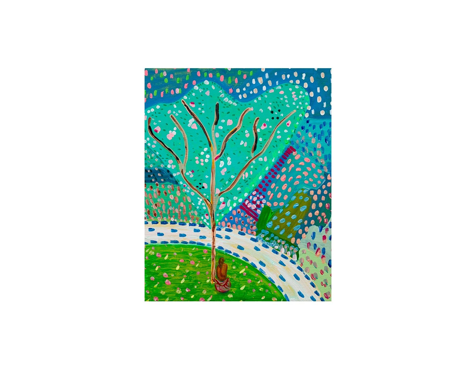  Kavanayén 04. Meditation. Río Orinoco. 2025  Gouache on canvas 8 × 10 in 20 × 25 cm 