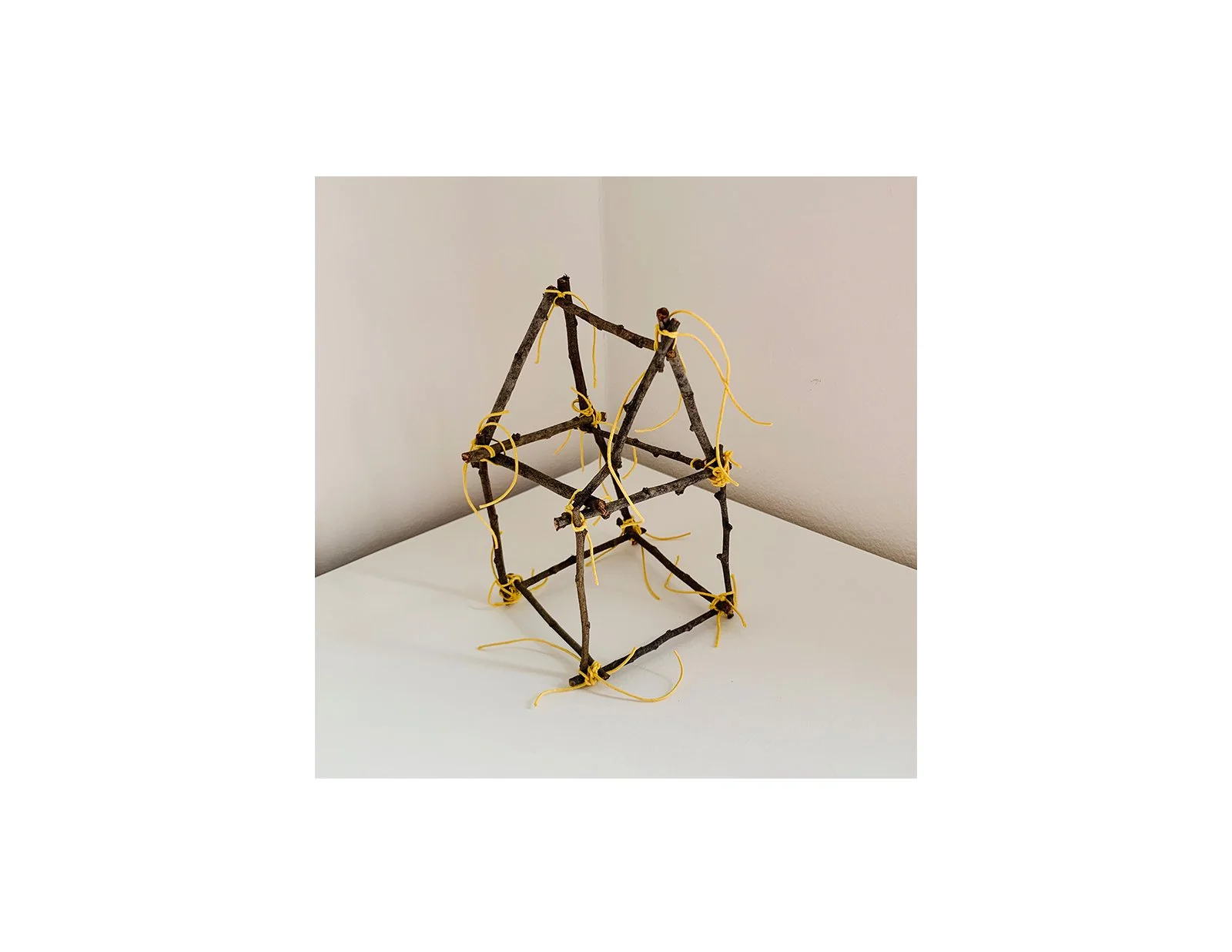  Kavanayén. Home. 2025  Tree branches and cord 12 × 12 in 5 × 5 cm 