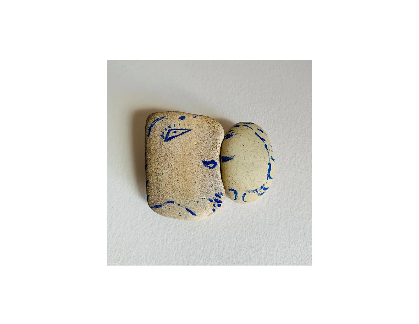  Kavanayén. Together. 2025  Local rocks and gouache 2 × 2 in 5 × 5 cm 