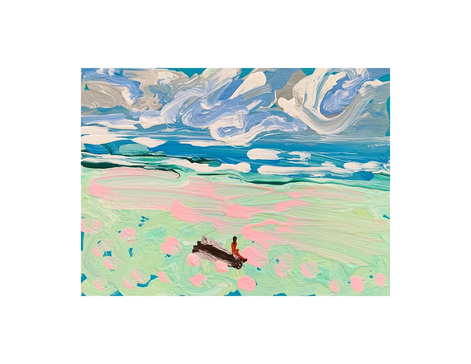  Kavanayén 01. Meditation. Río Orinoco. 2025  Gouache on canvas 9.5 × 7.5 in 24 × 19 cm 