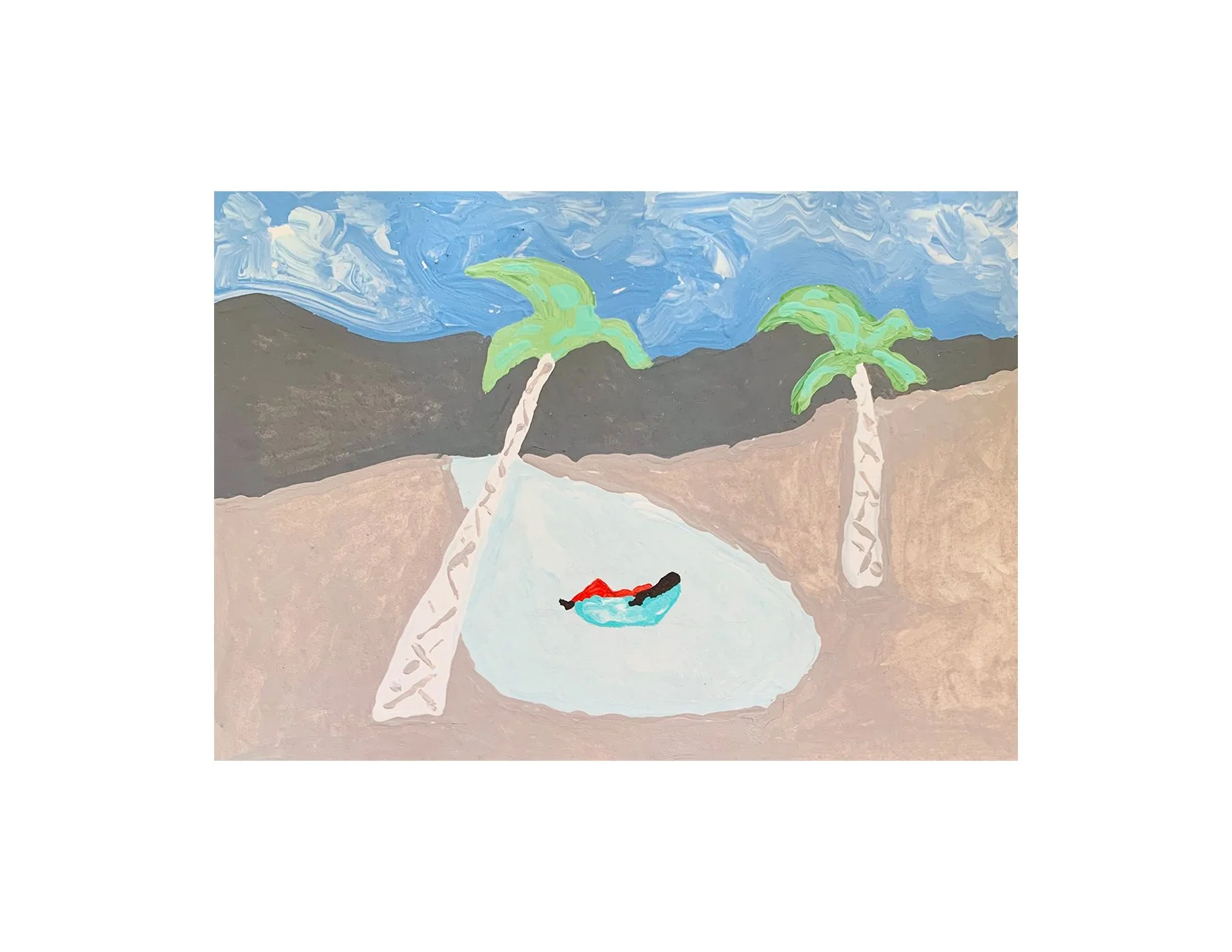  Kavanayén 01. Floating. Río Orinoco. 2025   Gouache on paper 5.8 × 8.2 in 14.8 × 21 cm 