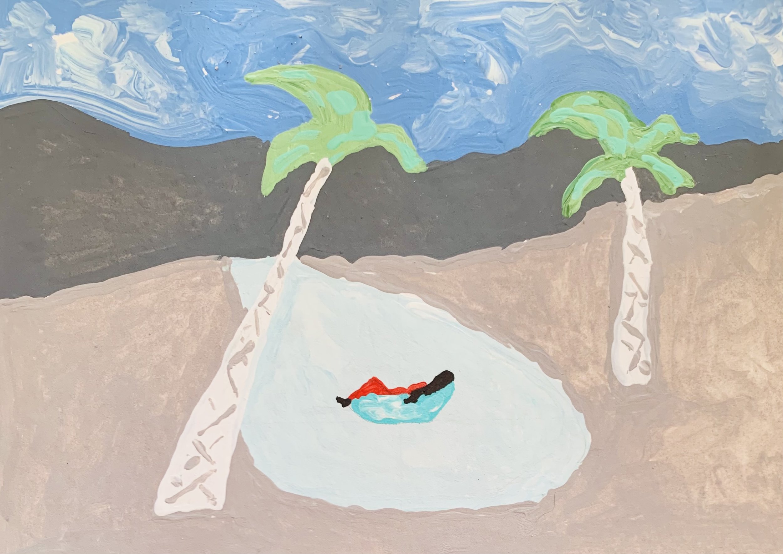  Kavanayén 01. Floating. Río Orinoco. 2025  Gouache on paper 5.8 × 8.2 in 14.8 × 21 cm 