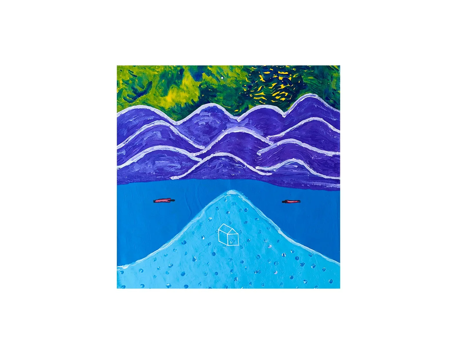  Kavanayén 04. Where is home?. Río Orinoco. 2025. Gouache on canvas 44 × 44 in 111 × 111 cm 