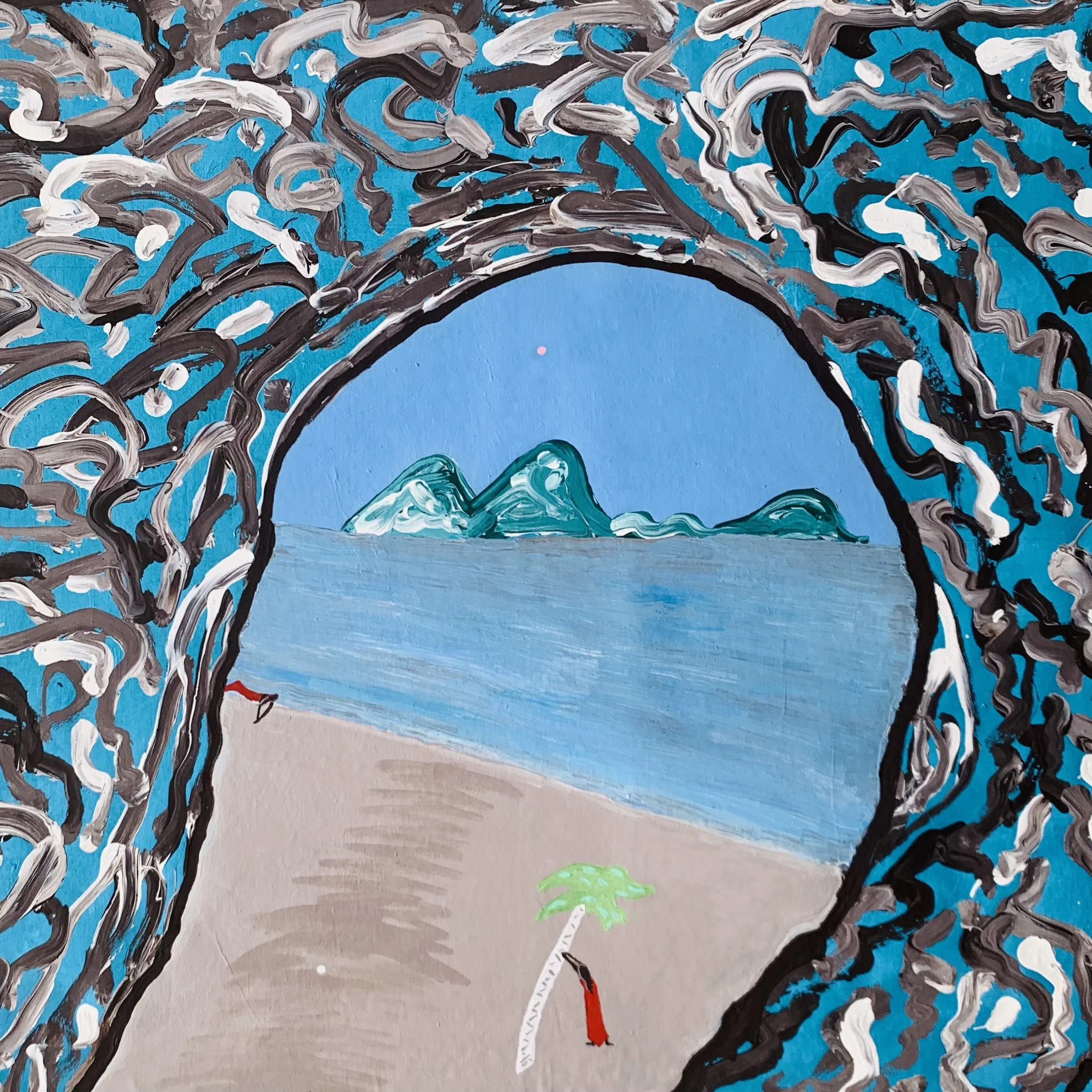  Kavanayén 04. A stretch of faith. Río Orinoco. 2025  Gouache on canvas 33 × 33 in 84 × 84 cm 