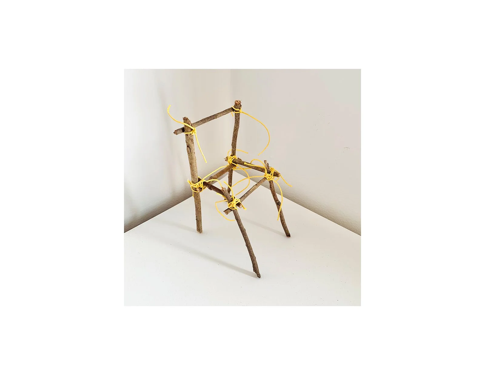  Kavanayén. Silla / Chair. 2025  Tree branches and cord 9 × 12 in 23 × 30 cm 