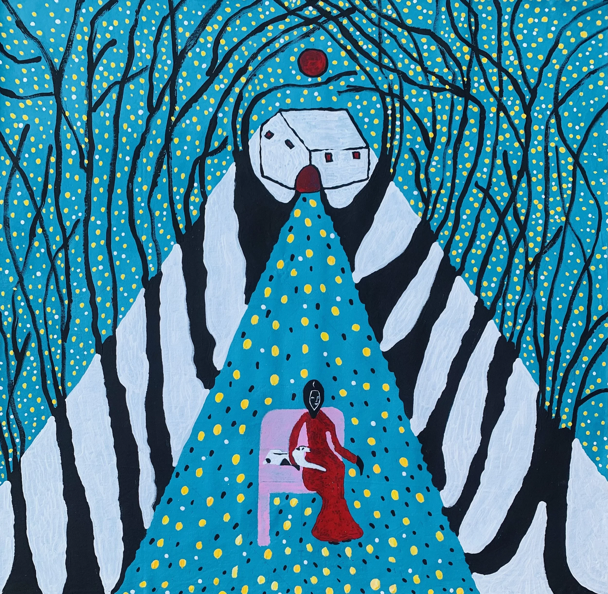  Kavanayén 04. Montero, my home. Río Orinoco. 2025  Gouache on canvas 40 × 40 in 111 × 111 cm 