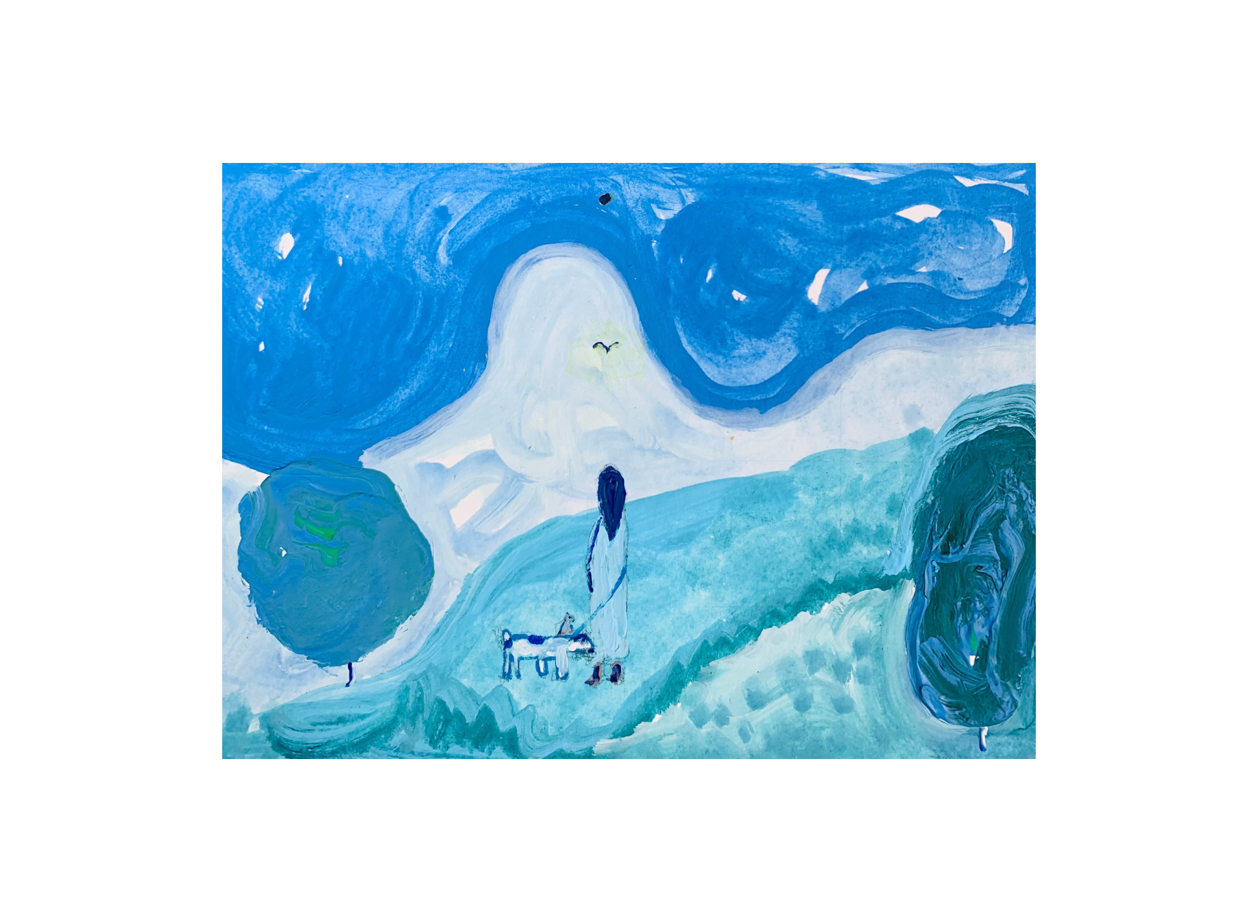  Kavanayén 01. Looking out. Río Orinoco. 2025  Gouache on paper 5.8 × 8.2 in 14.8 × 21 cm 