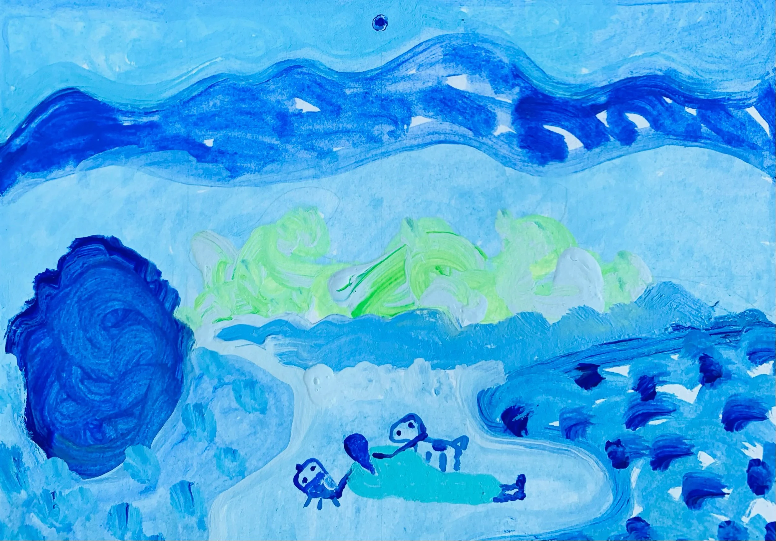  Kavanayén 01. Juntos en la planicie. Río Orinoco. 2025  Gouache on paper 5.8 × 8.2 in 14.8 × 21 cm 