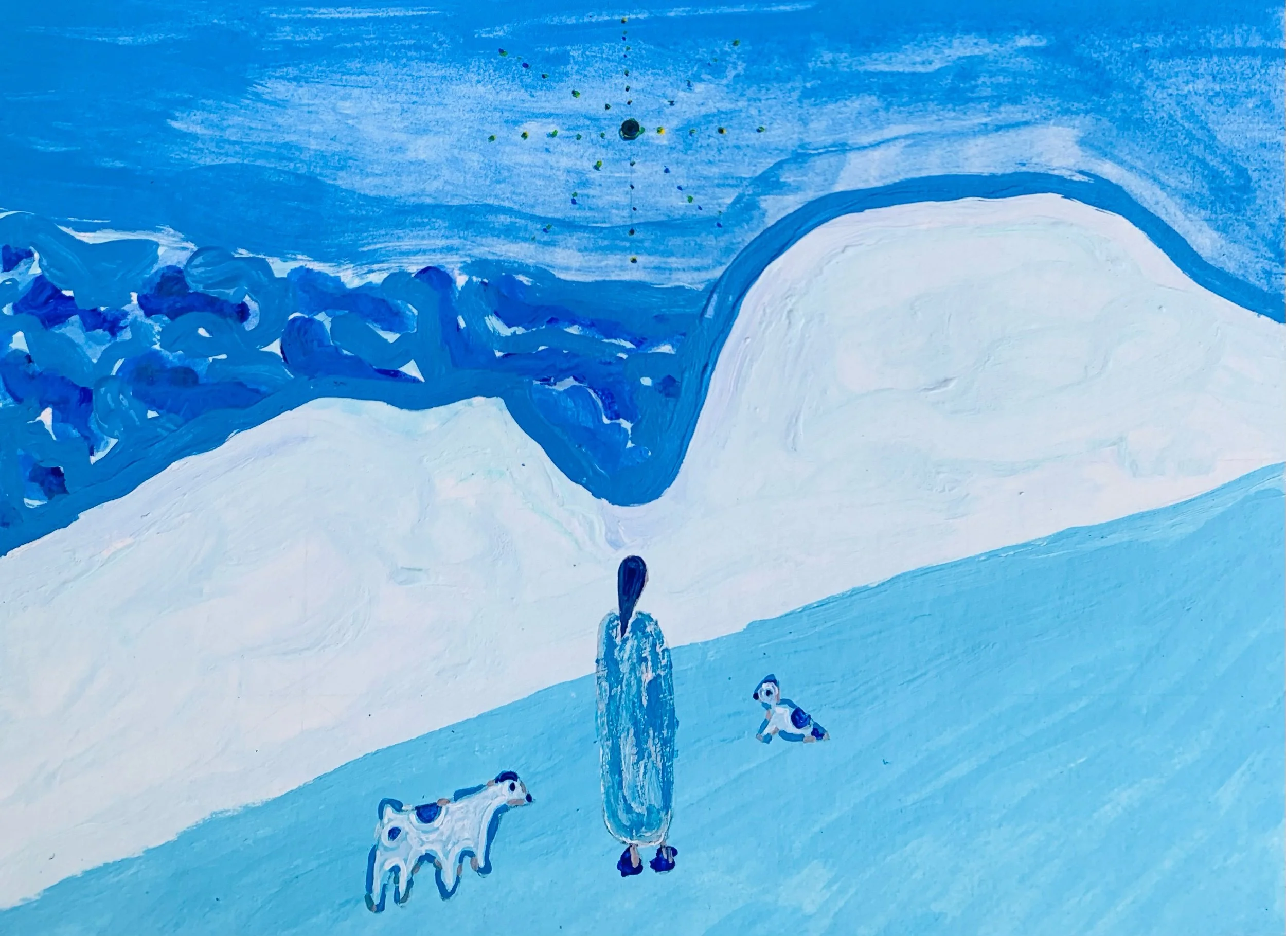  Kavanayén 01. Together again. Río Orinoco. 2025  Gouache on paper 5.8 × 8.2 in 14.8 × 21 cm 