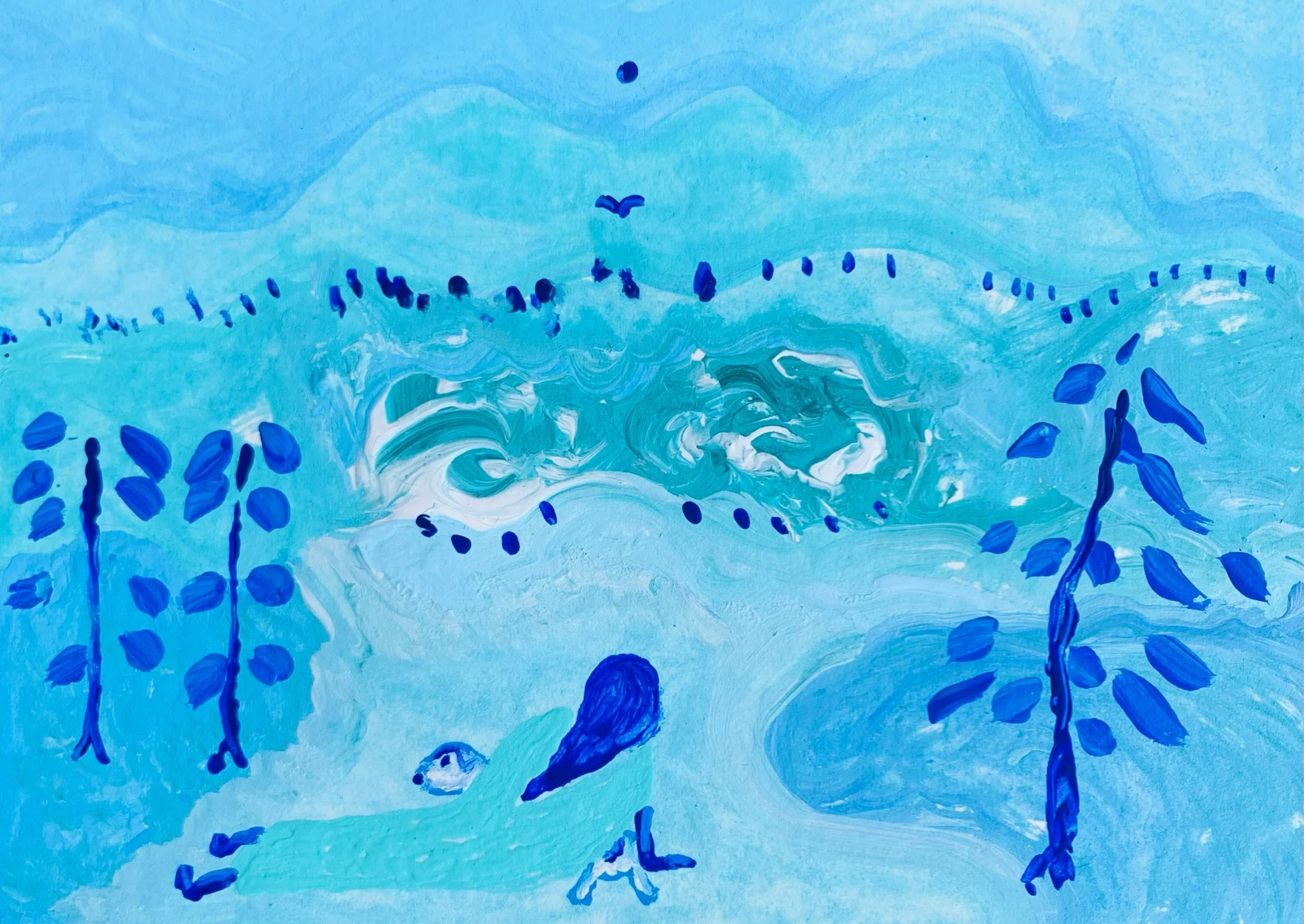  Kavanayén 01. My angel. Río Orinoco. 2025  Gouache on paper 5.8 × 8.2 in 14.8 × 21 cm 