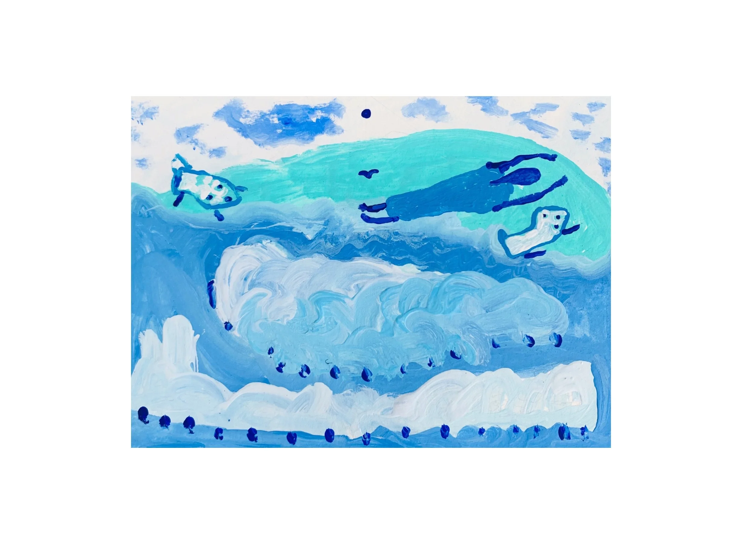  Kavanayén 01. Flying high. Río Orinoco. 2025  Gouache on paper 5.8 × 8.2 in 14.8 × 21 cm 