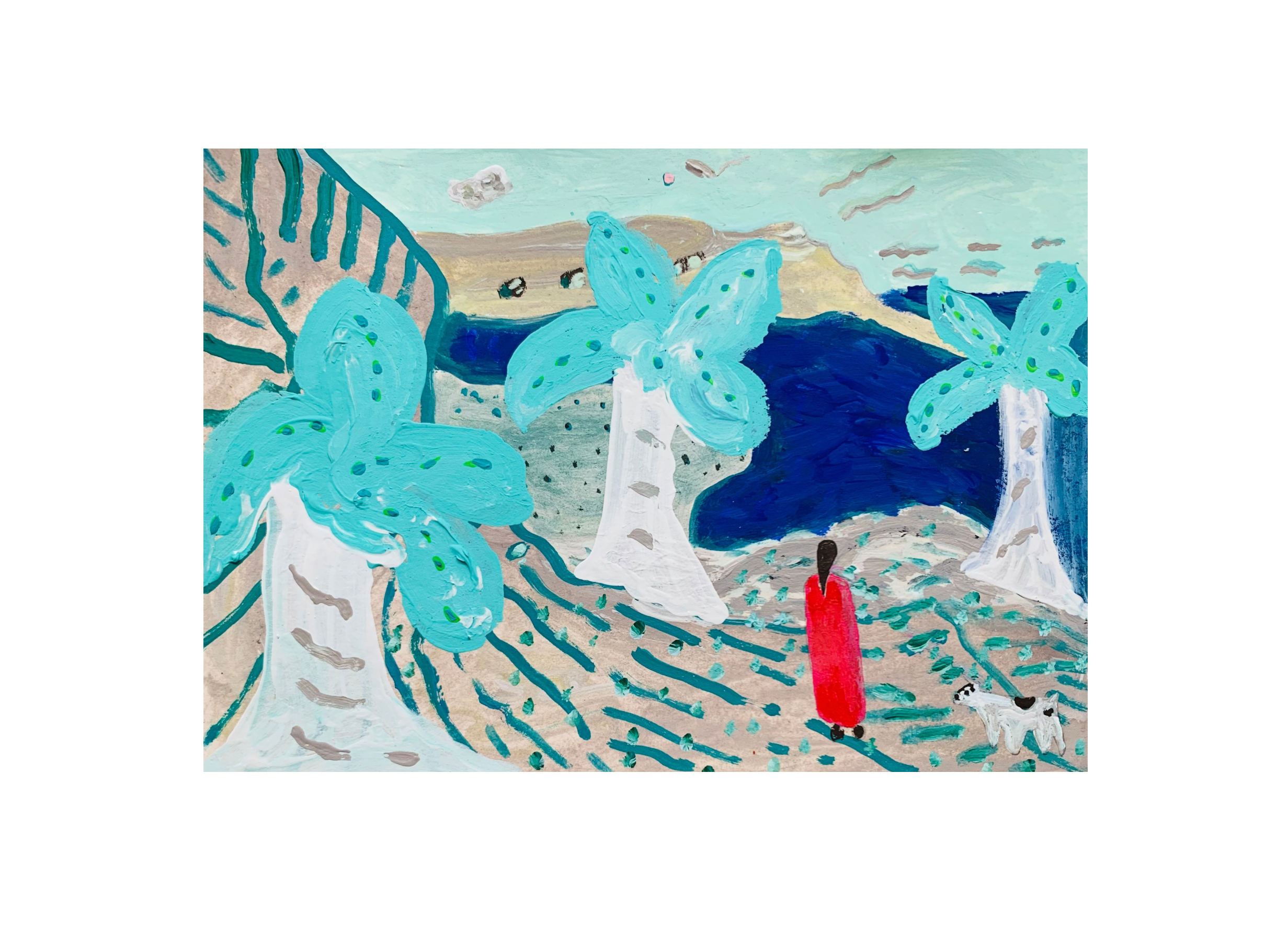  Kavanayén 01. Palmeras de la abundancia. Río Orinoco. 2026  Gouache on paper 5.8 × 8.2 in 14.8 × 21 cm 