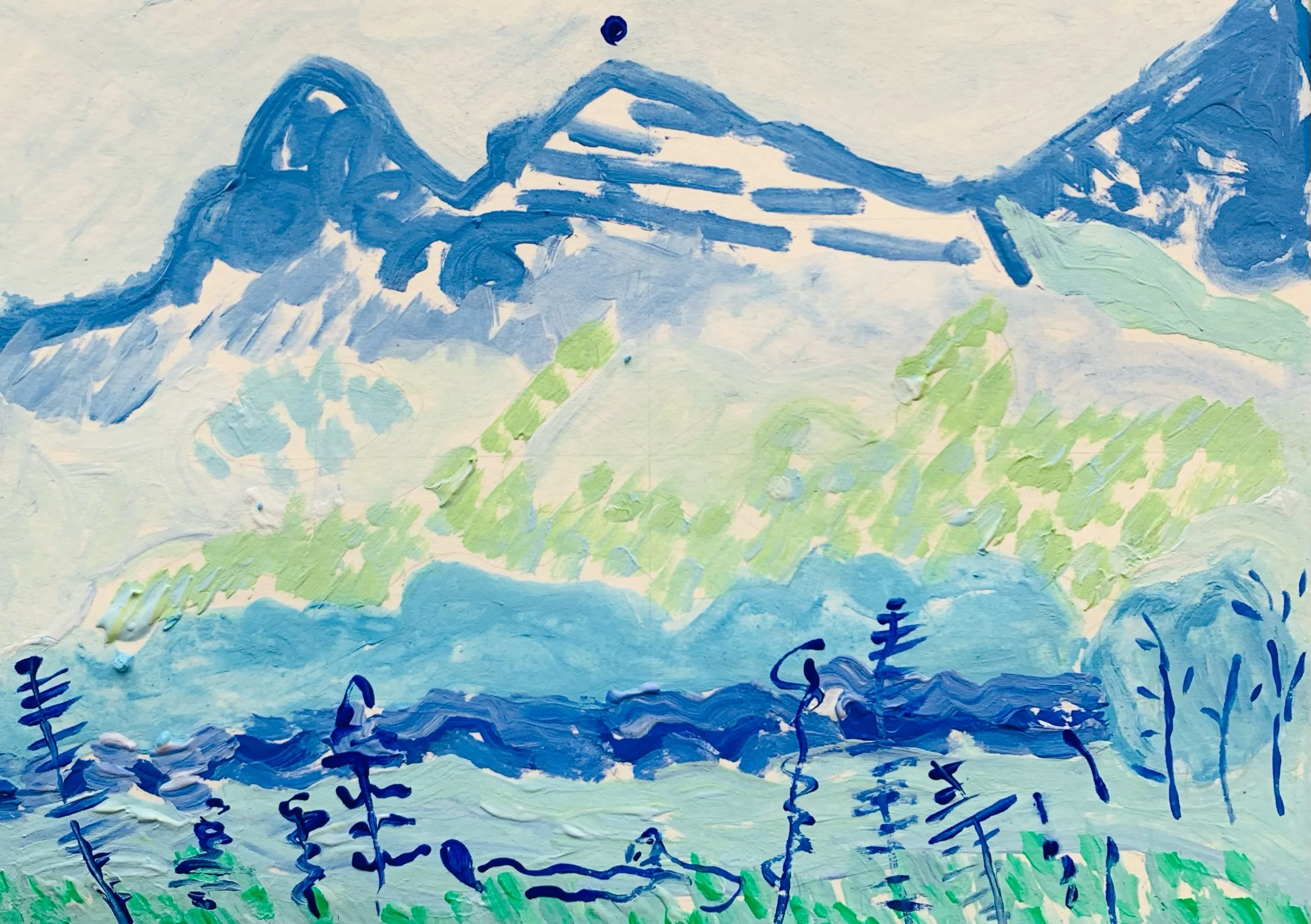  Kavanayén 01. Escondidos. Río Orinoco. 2026  Gouache on paper 5.8 × 8.2 in 14.8 × 21 cm 