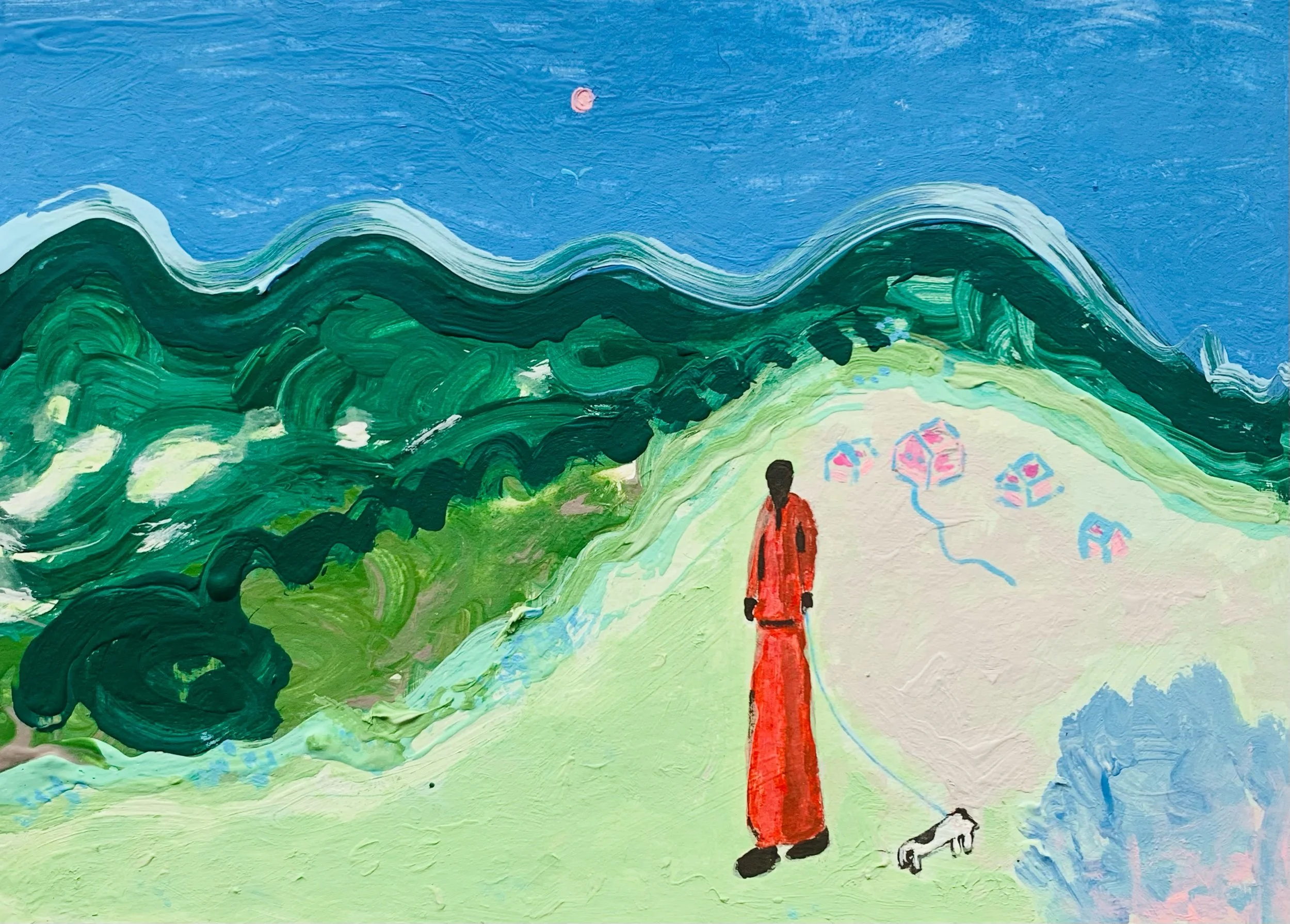  Kavanayén 01. Far away home. Río Orinoco. 2026  Gouache on paper 5.8 × 8.2 in 14.8 × 21&nbsp; 